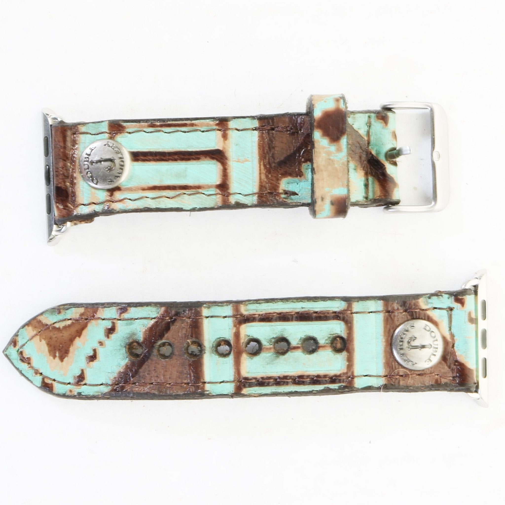 AWB14 - Navajo Turquoise Print Apple Watch Band - Double J Saddlery