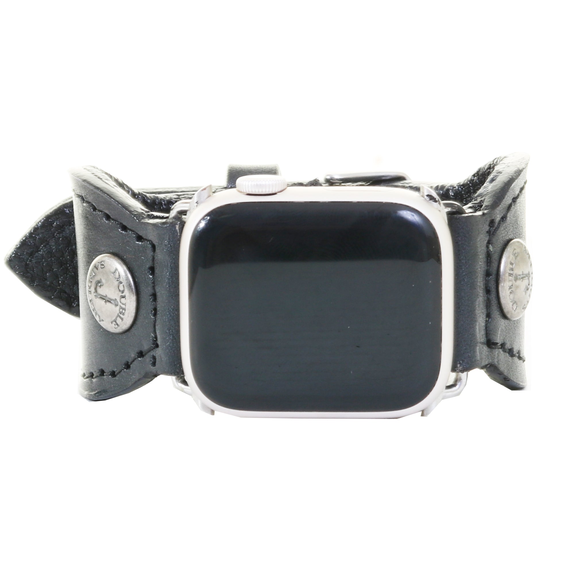 AWB23 - Black Leather Oval Watch Band - Double J Saddlery