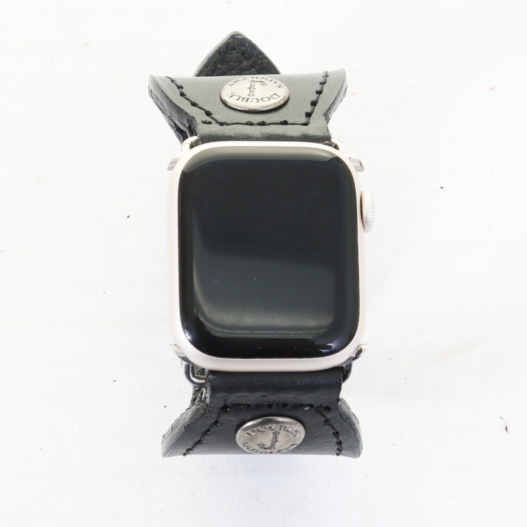 AWB23 - Black Leather Oval Watch Band - Double J Saddlery