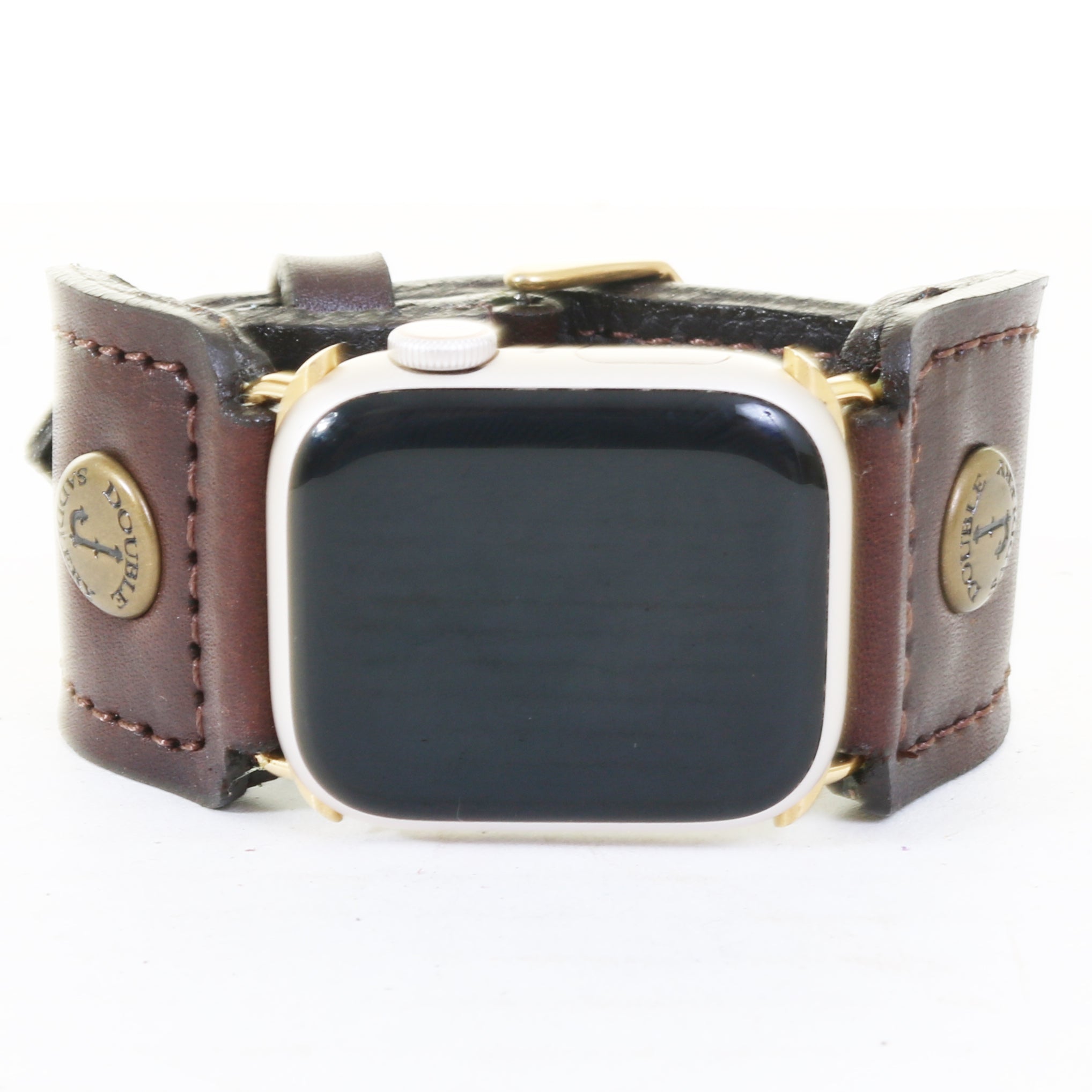 AWB25 - Brown Leather Square Watch Band - Double J Saddlery