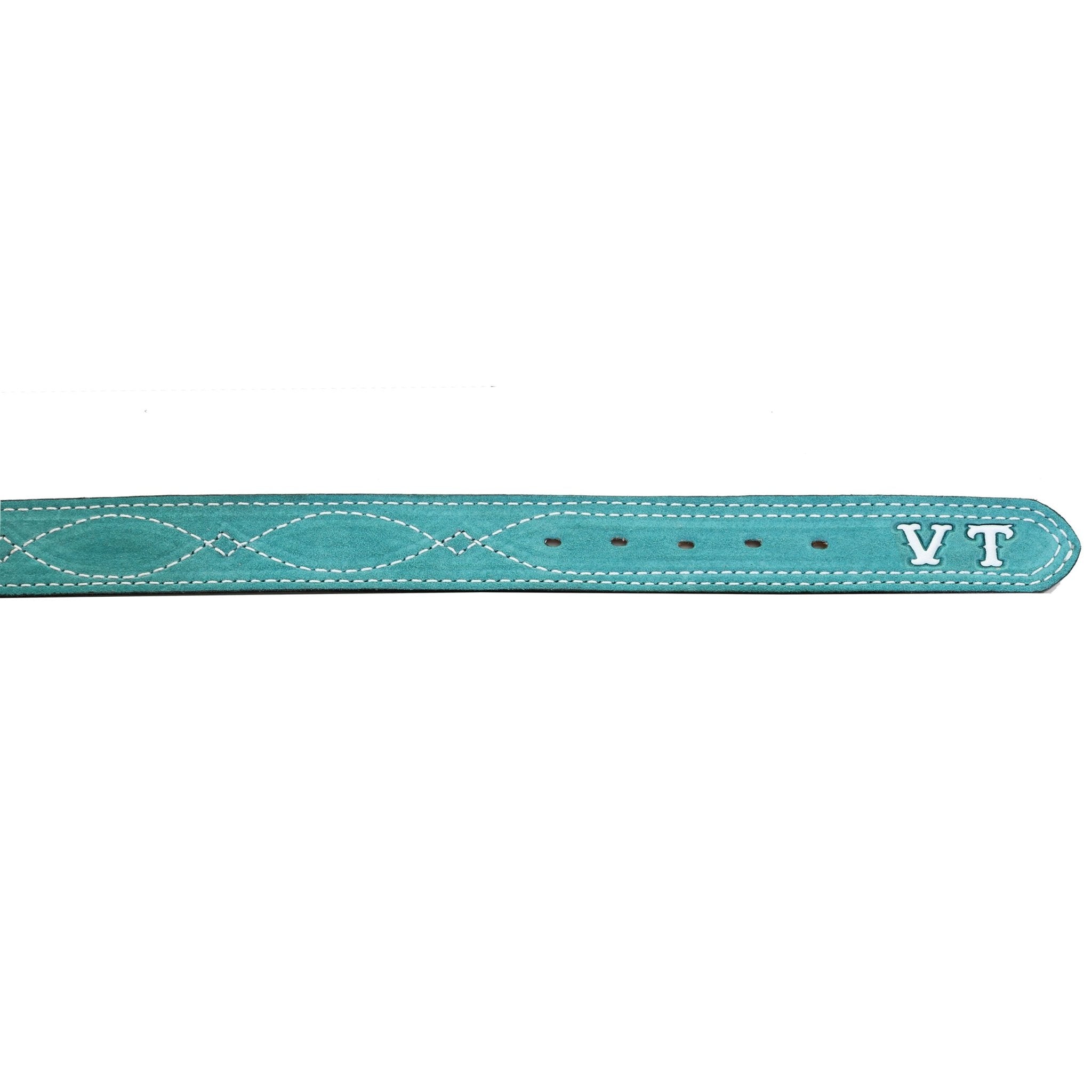 B1194A - Turquoise Suede Belt - Double J Saddlery