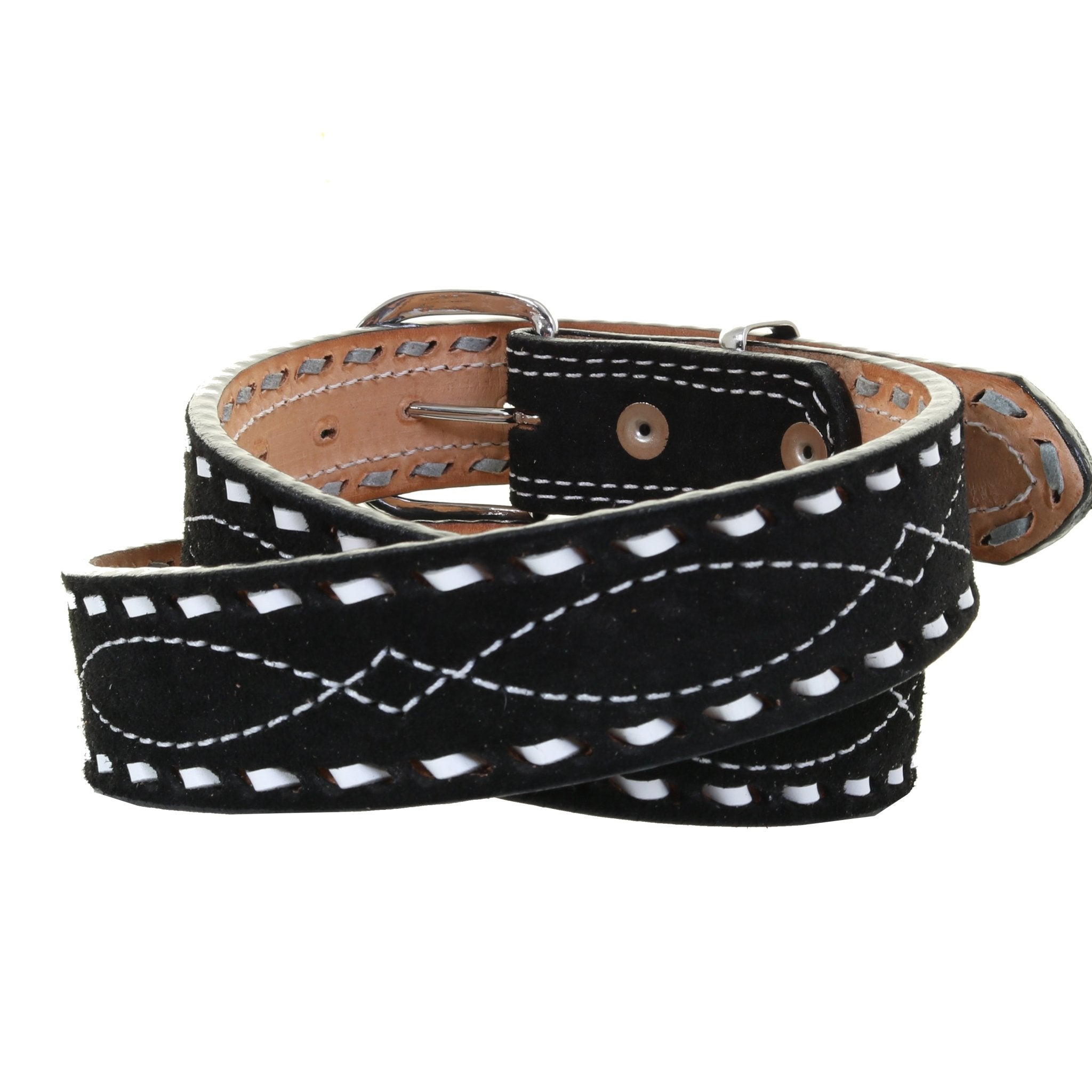 B1194B - Black Suede Belt - Double J Saddlery