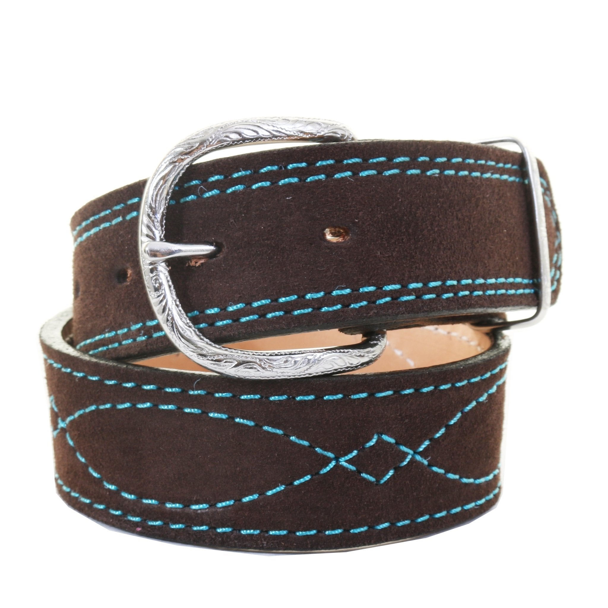 B1195A - Brown Suede Belt - Double J Saddlery