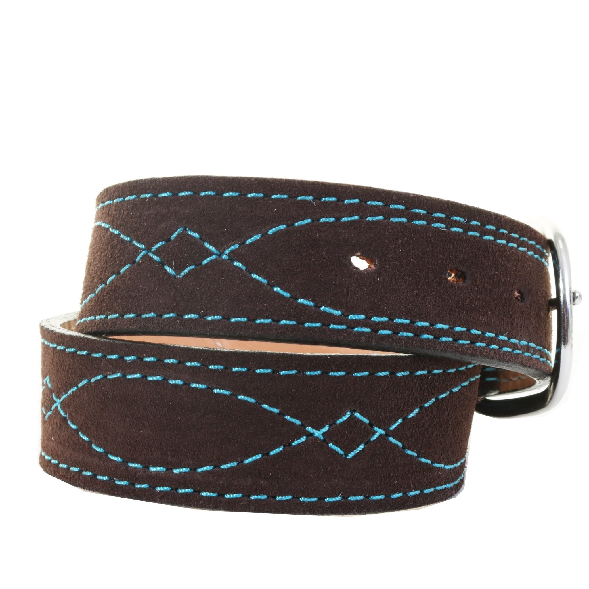 B1195A - Brown Suede Belt - Double J Saddlery
