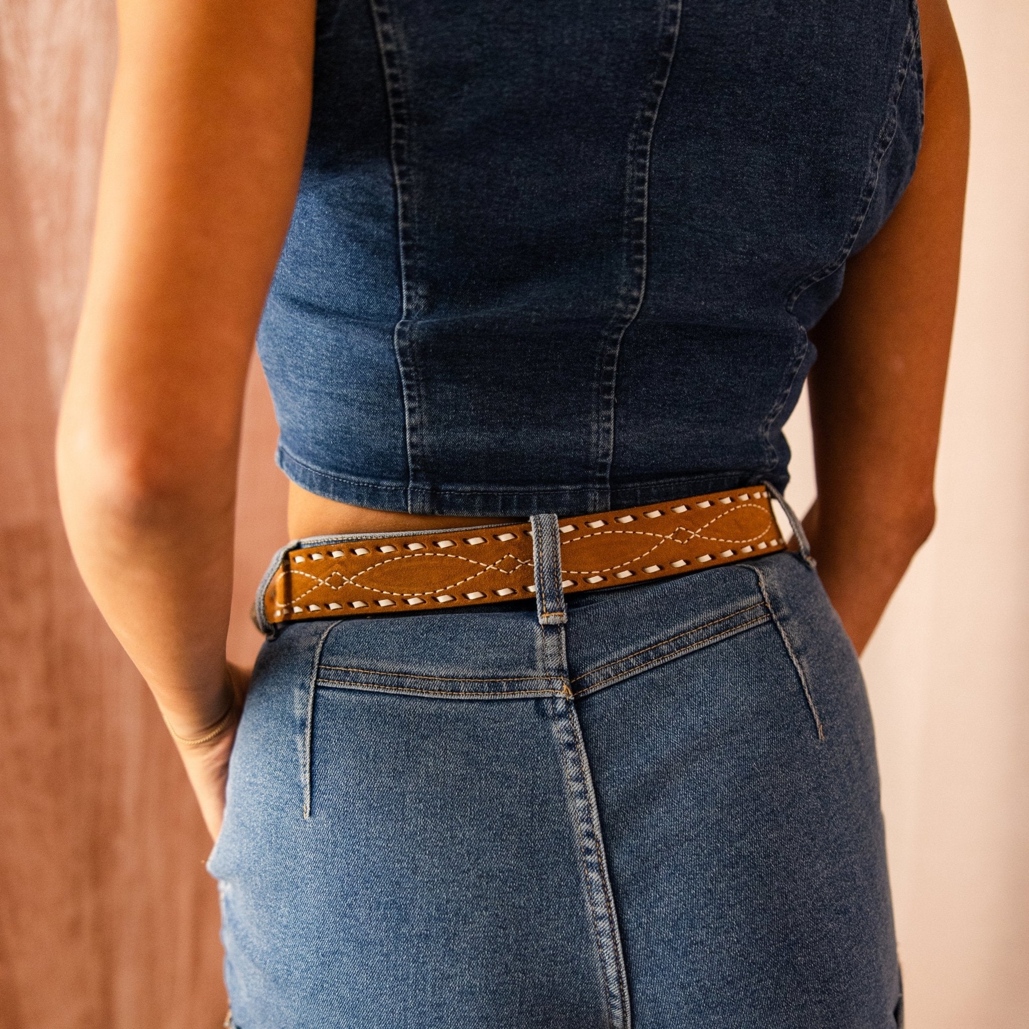 B1196A - Toast Suede Belt - Double J Saddlery