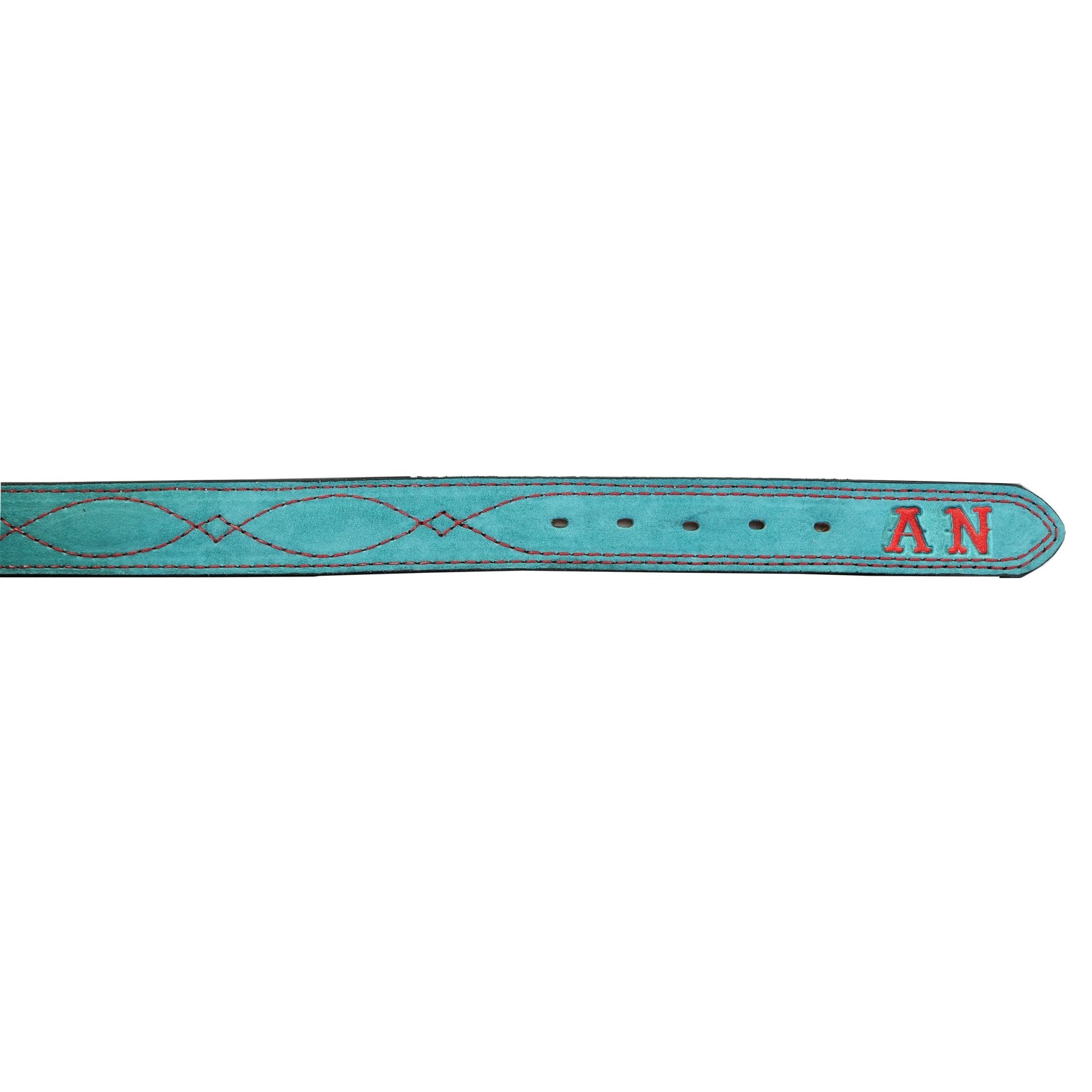 B1198B - Turquoise Suede Belt - Double J Saddlery