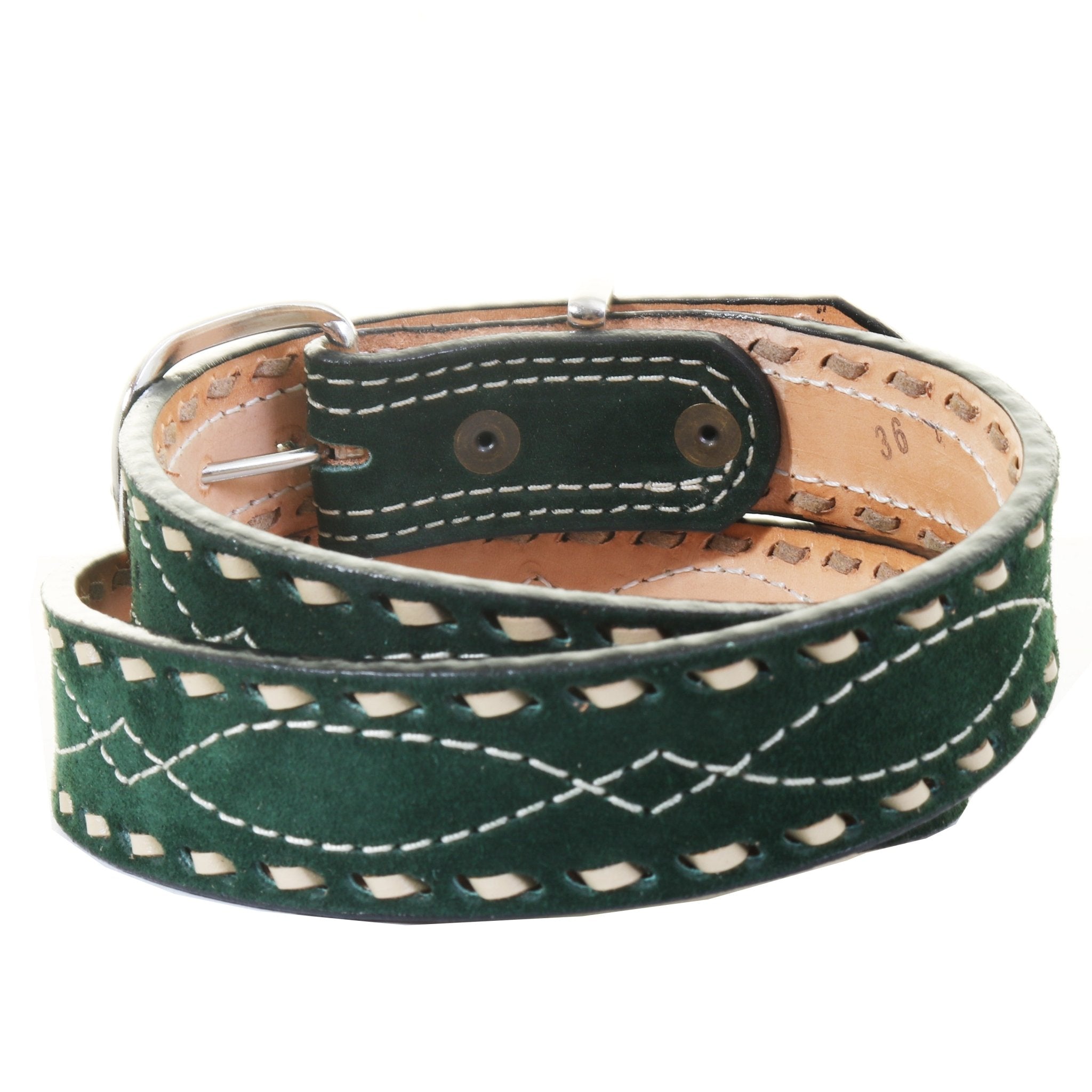 B1199B - Forest Green Suede Belt - Double J Saddlery