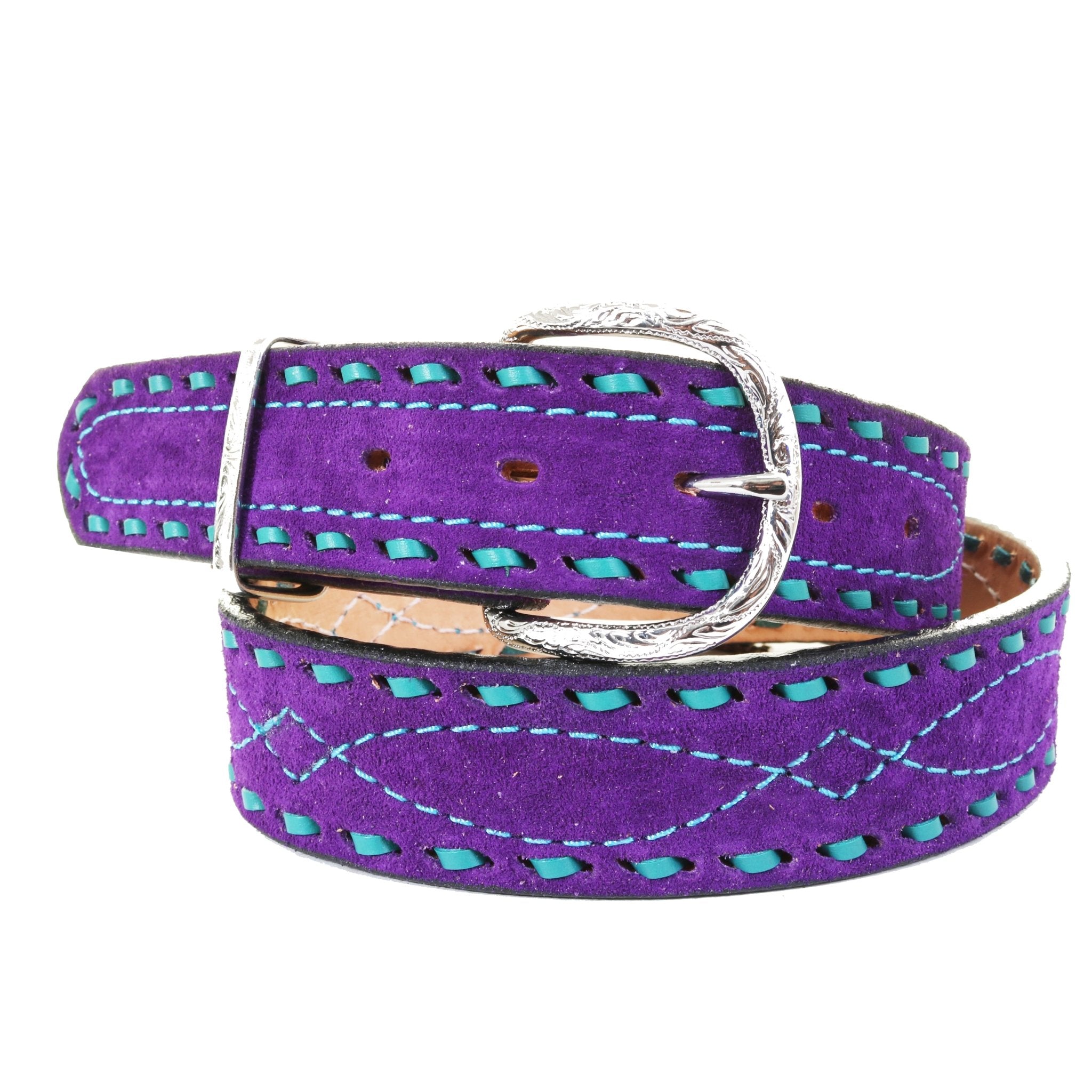 B1202A - Purple Suede Belt - Double J Saddlery