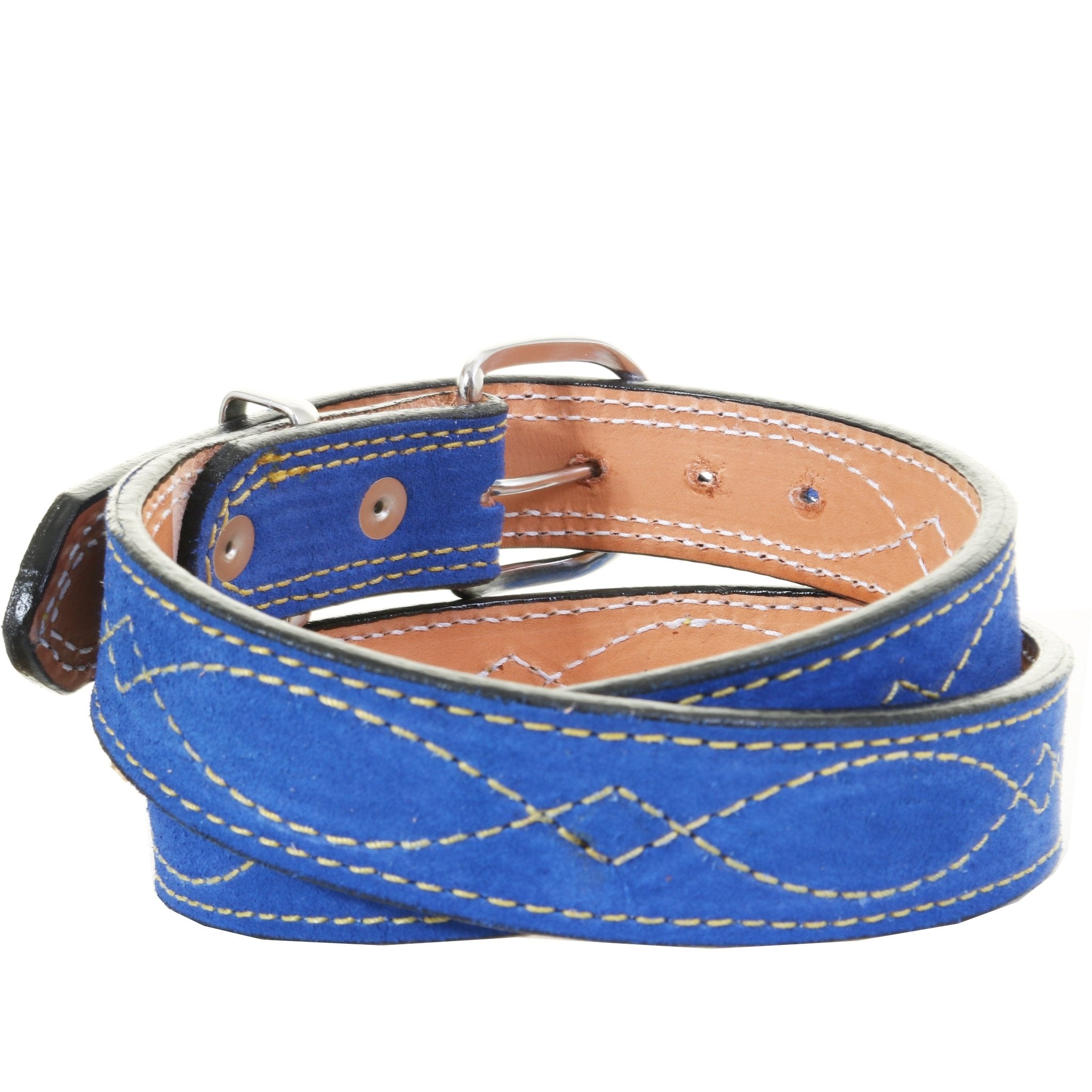 B1216D - Blue Suede Gun Slinger Belt - Double J Saddlery