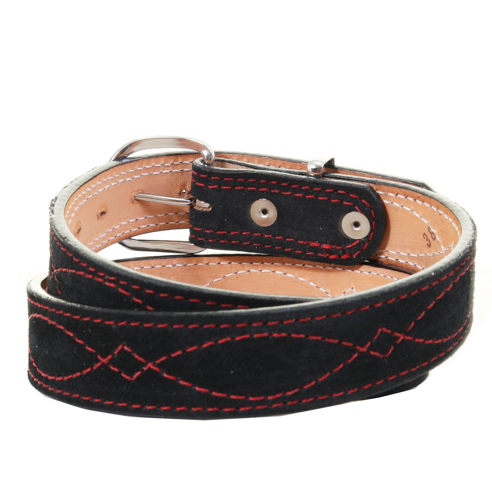 B1216E - Black Suede Gun Slinger Belt - Double J Saddlery