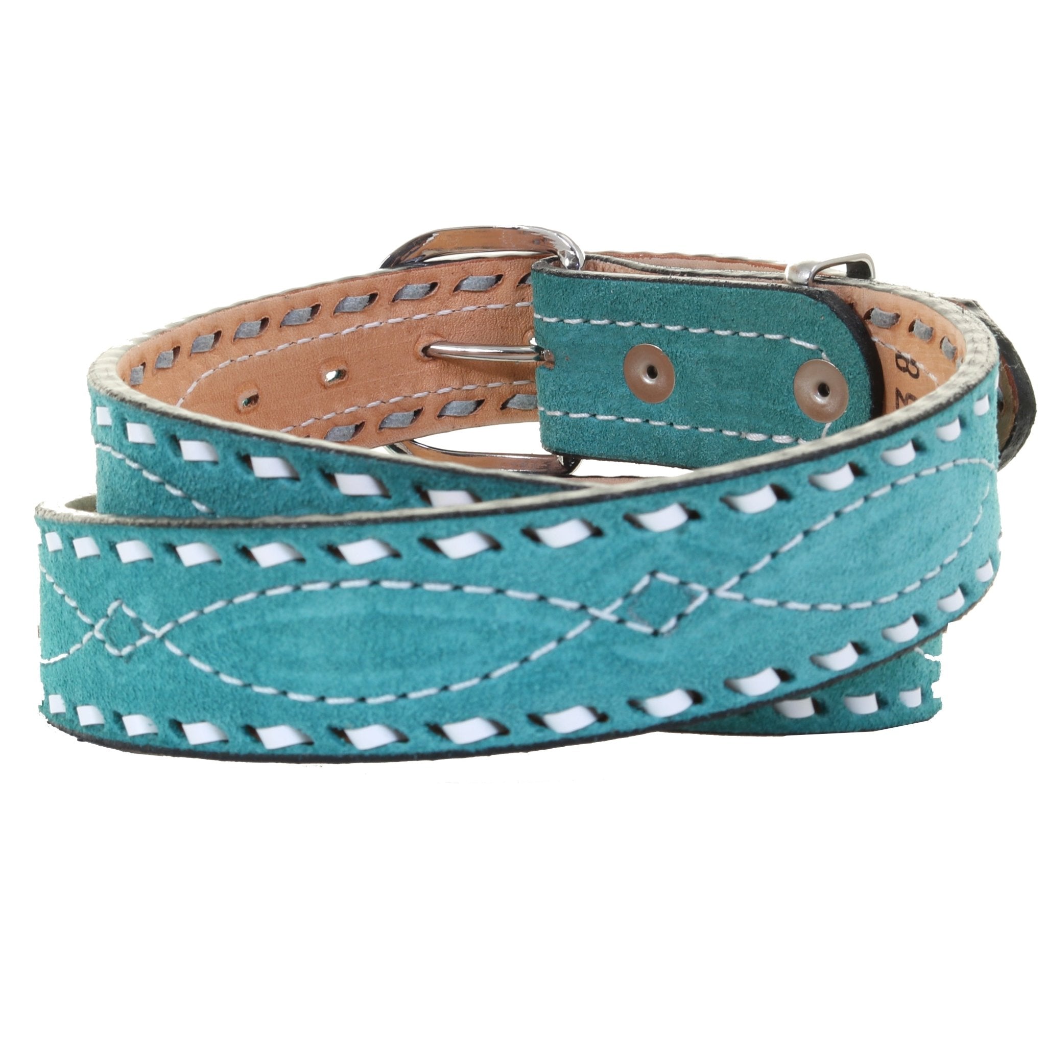 B1220 - Turquoise Suede Belt - Double J Saddlery