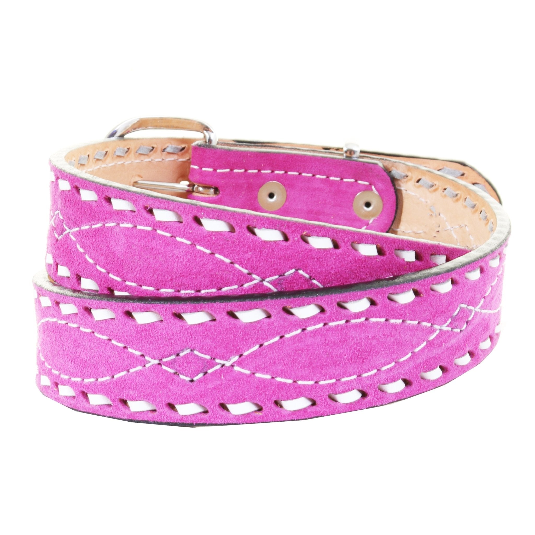 B1222 - Hot Pink Suede Belt - Double J Saddlery