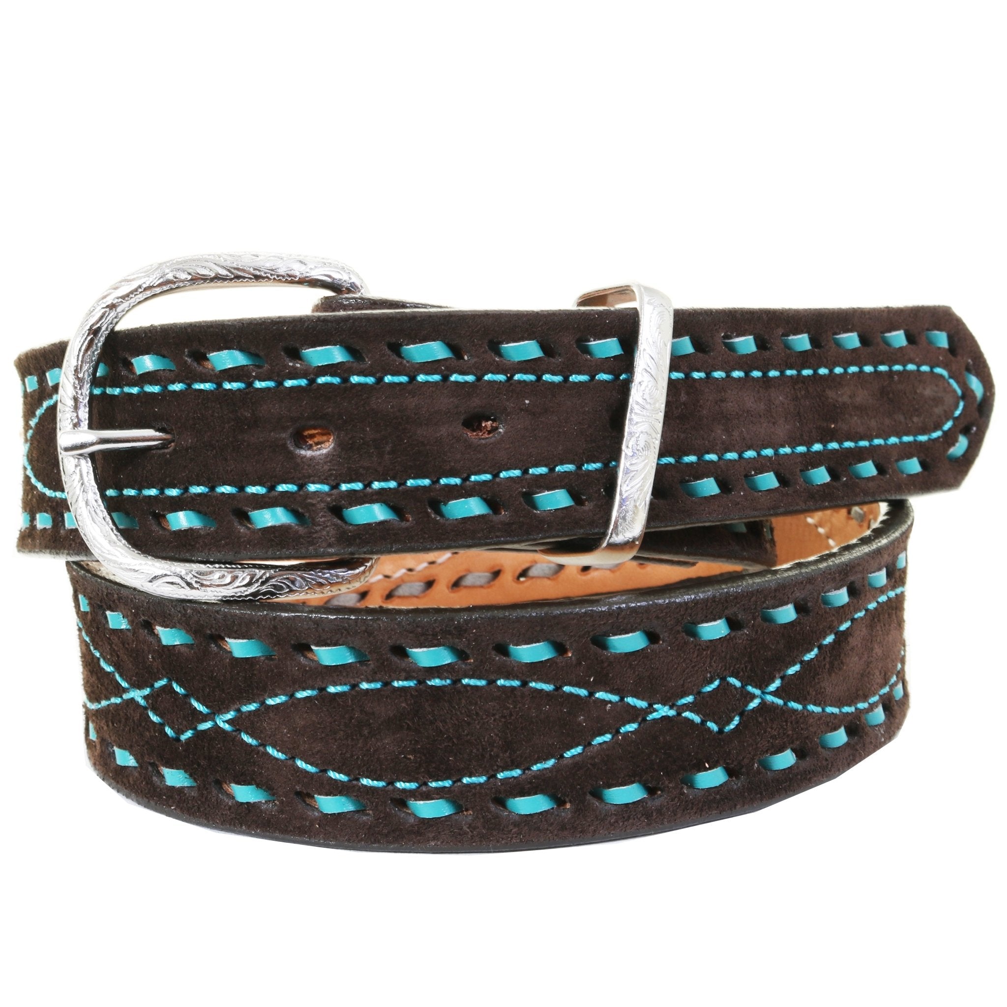 B1224B - Brown Suede Belt - Double J Saddlery
