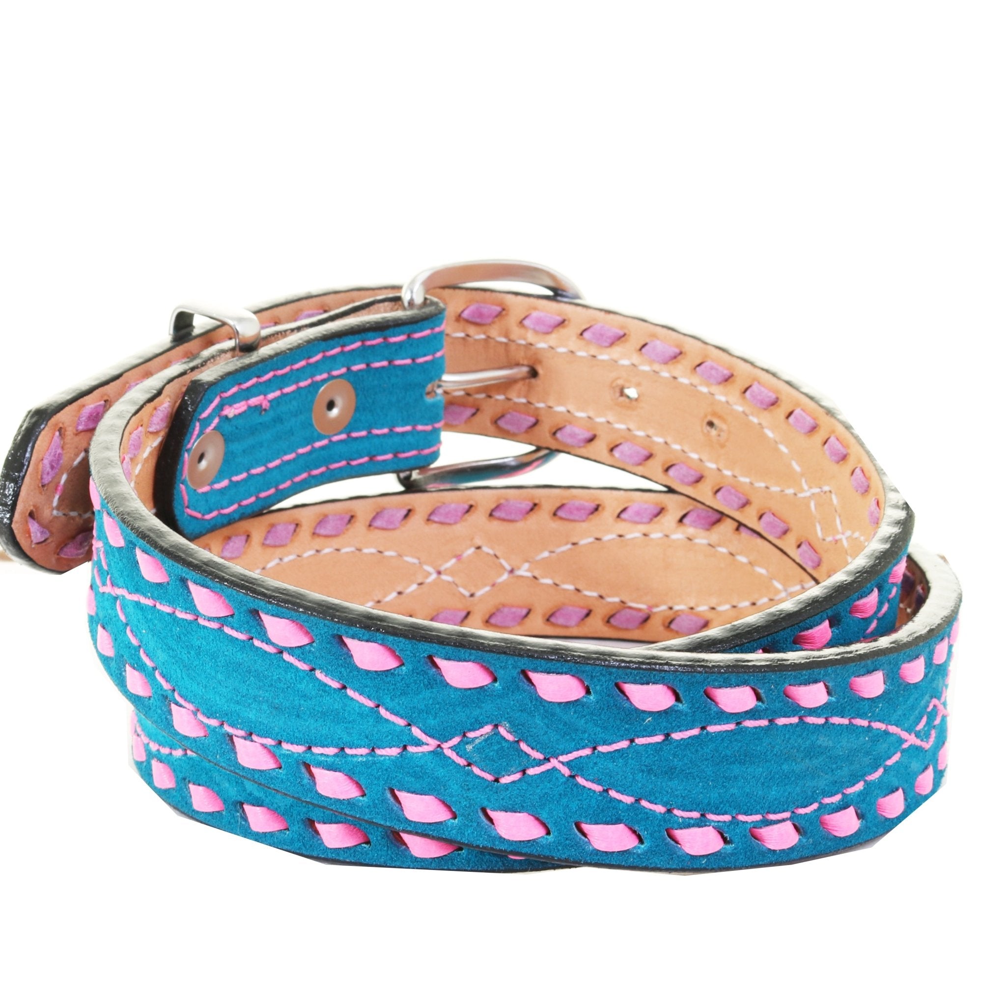 B1225B - Turquoise Blue Suede Belt - Double J Saddlery