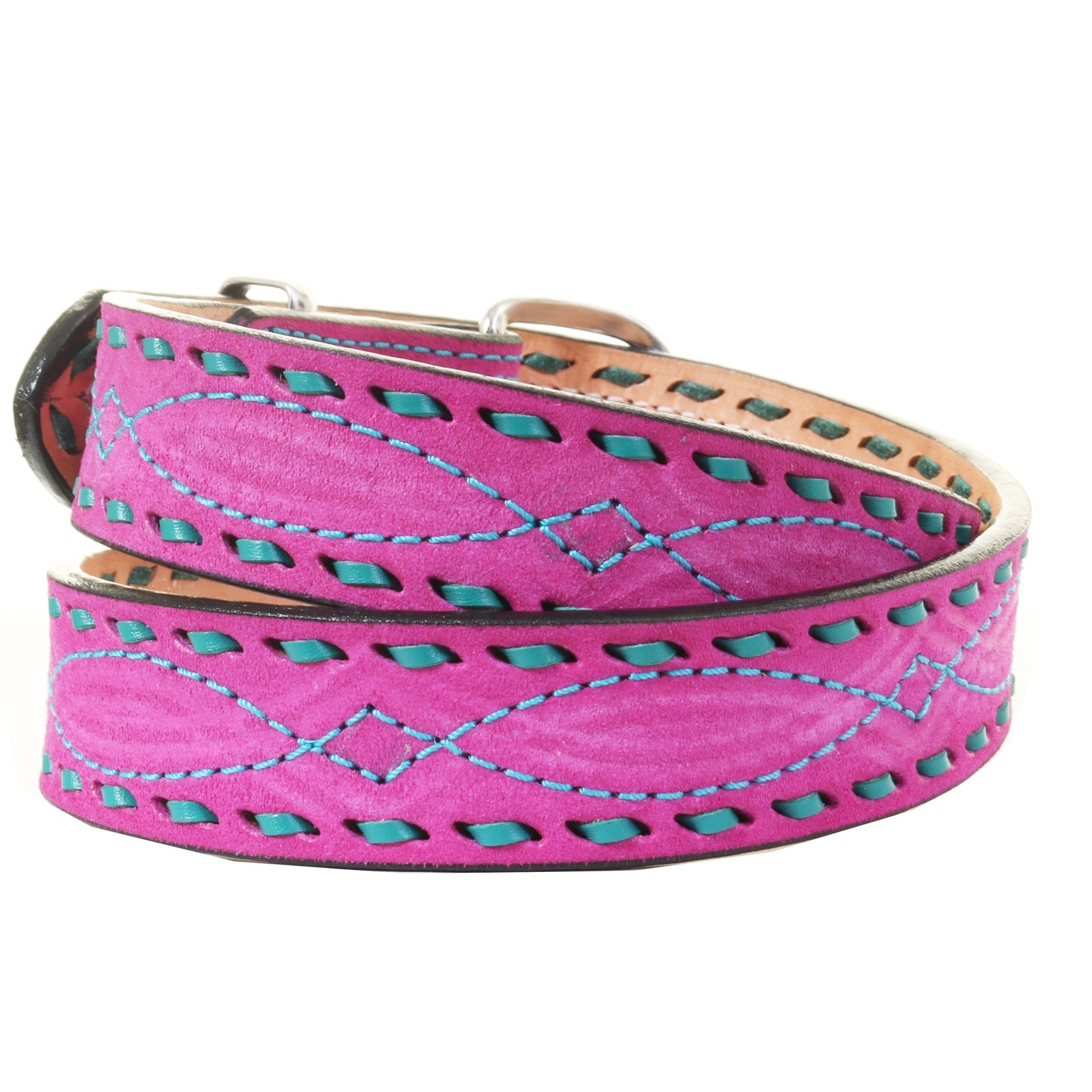 B1225C - Hot Pink Suede Belt - Double J Saddlery