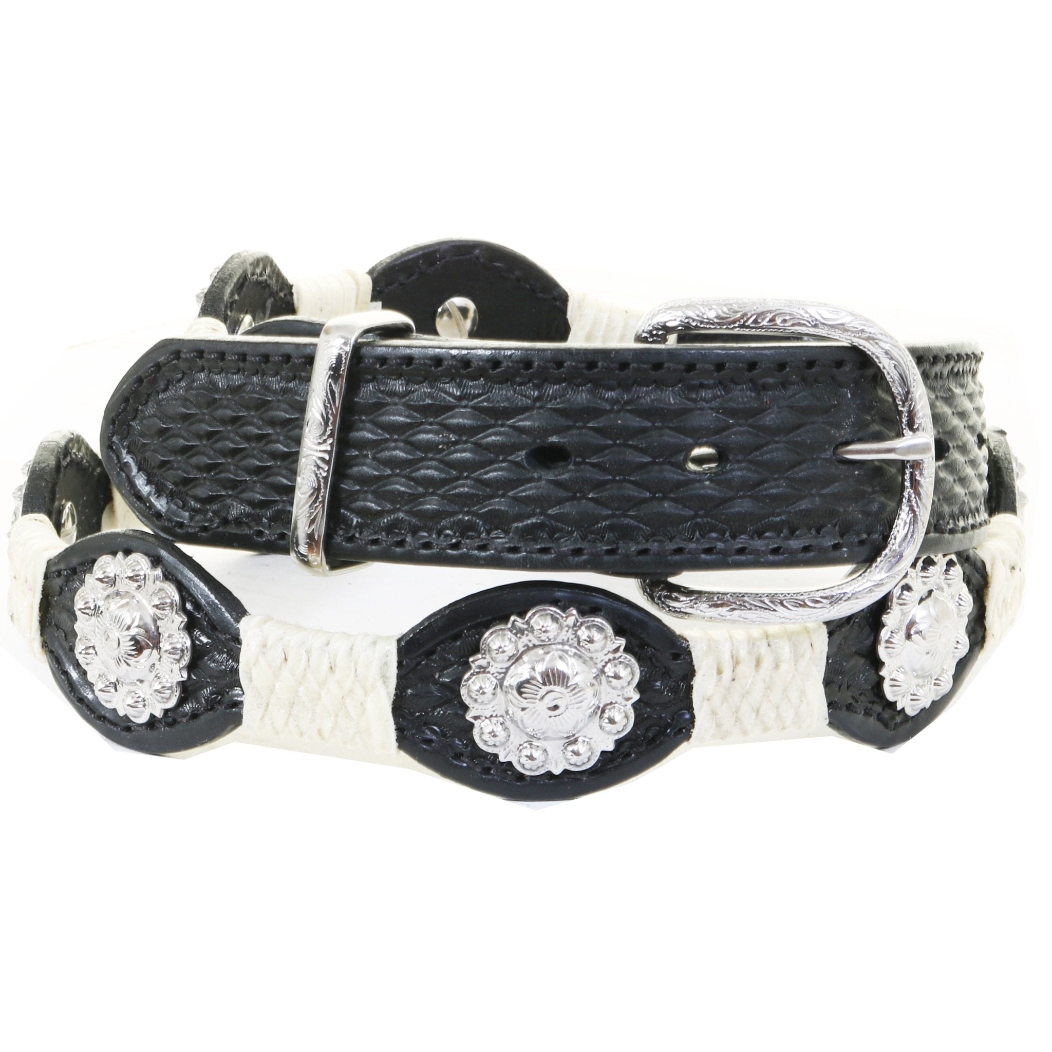 B1226 - Black Leather Scalloped Belt - Double J Saddlery