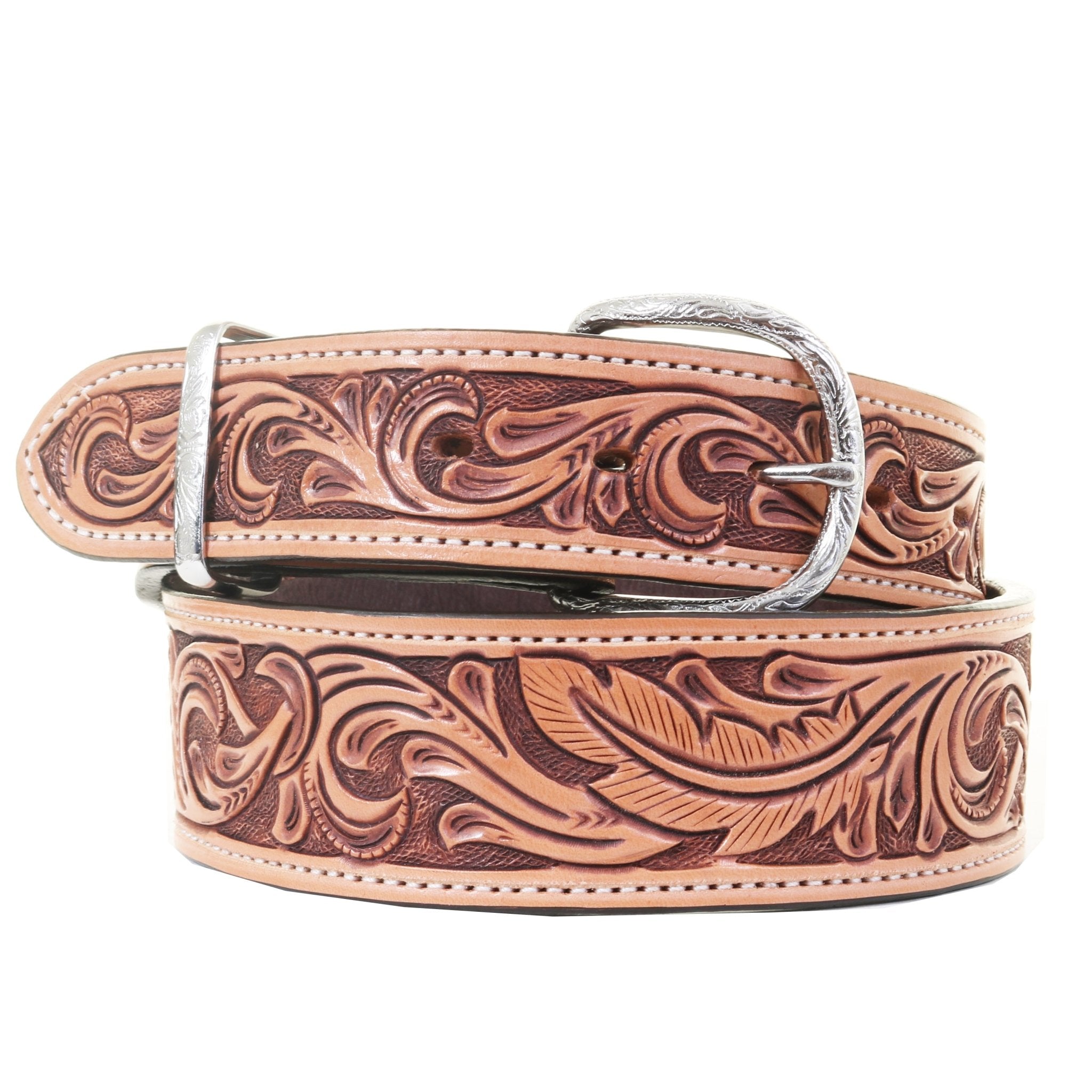 B1228 - Natural Feather Whirlwind Belt - Double J Saddlery