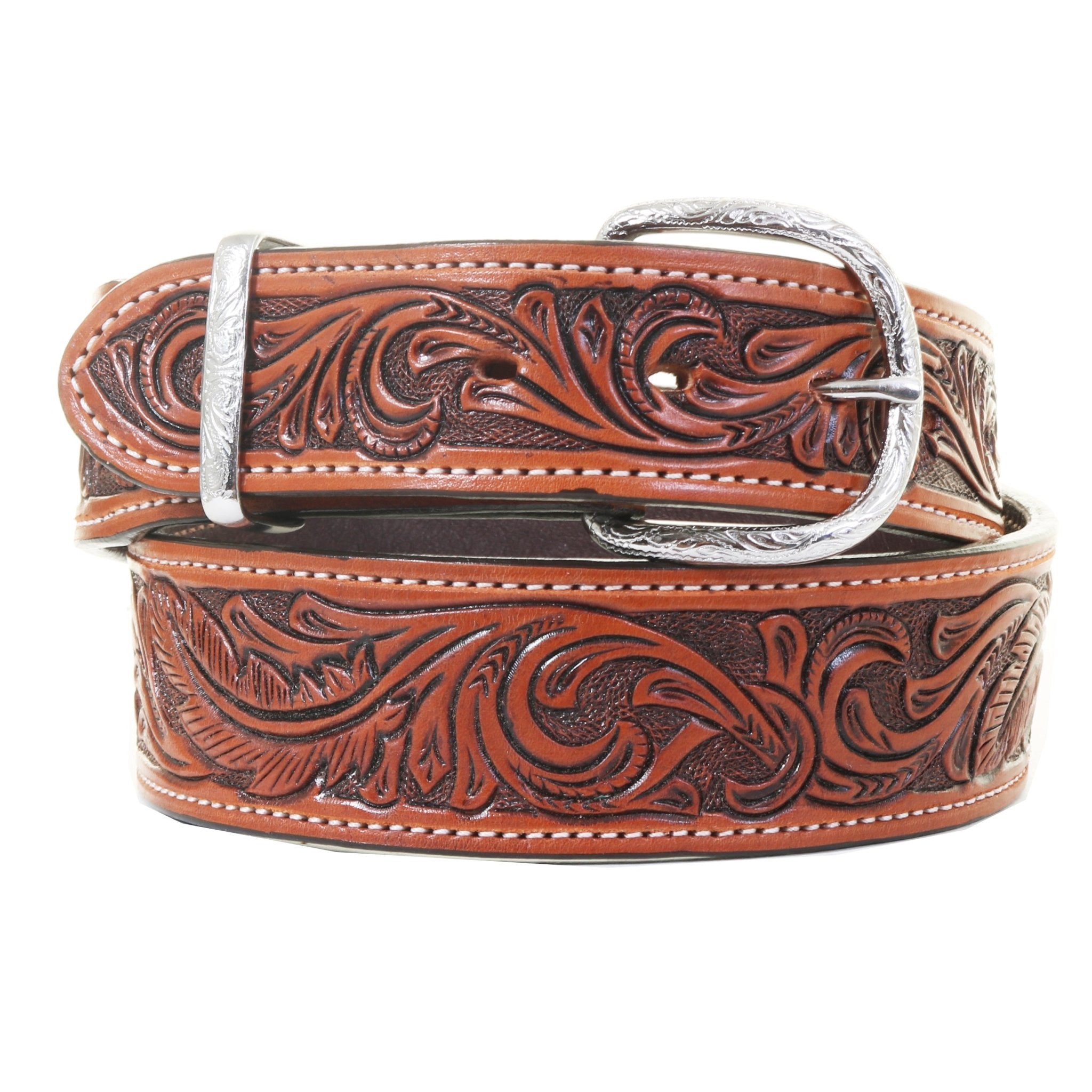 B1228A - Chestnut Feather Whirlwind Belt - Double J Saddlery