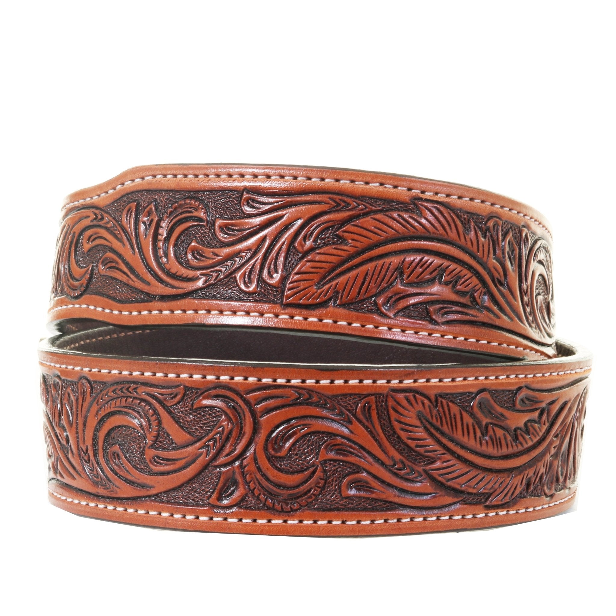 B1228A - Chestnut Feather Whirlwind Belt - Double J Saddlery
