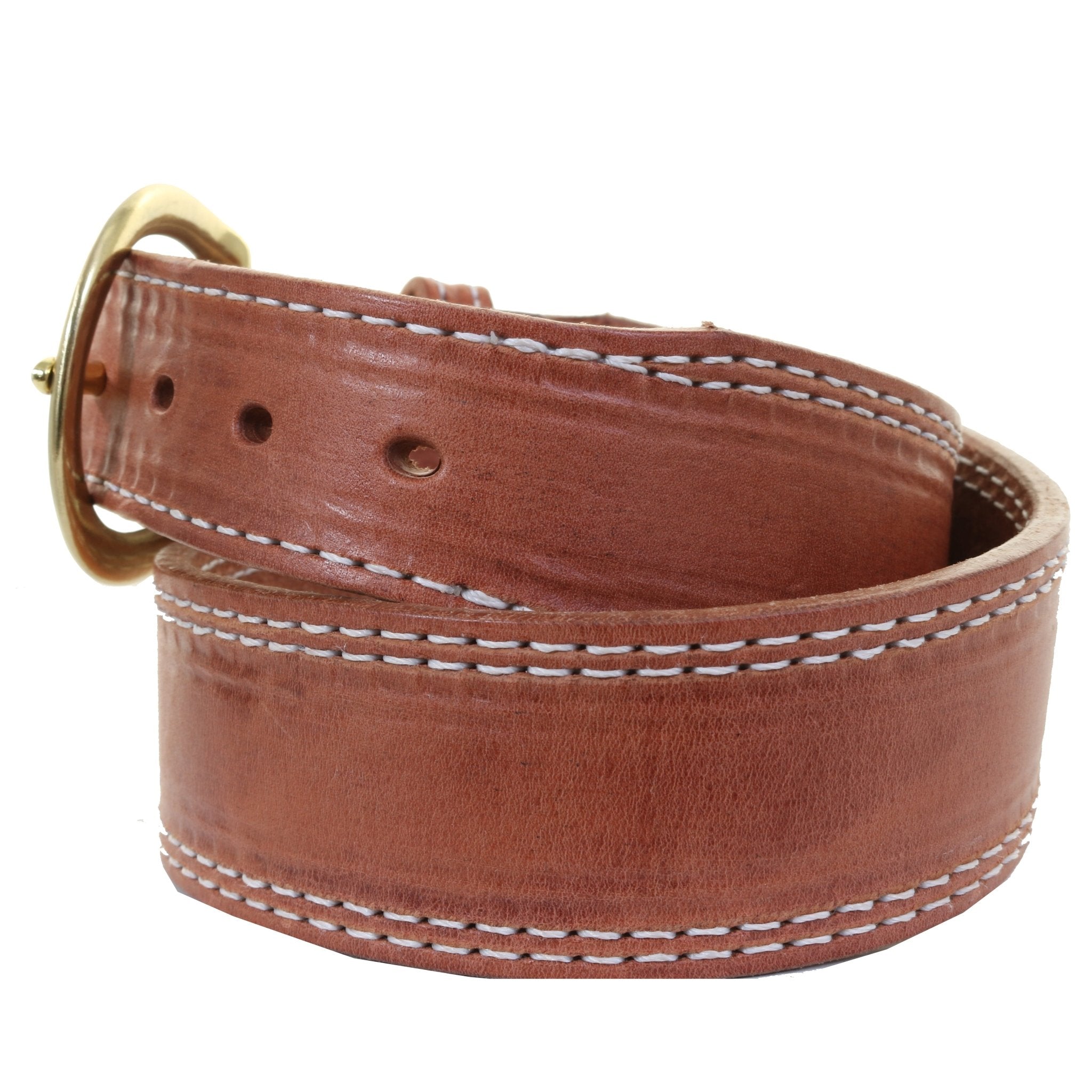 B127 - Harness Leather Stitched Belt - Double J Saddlery
