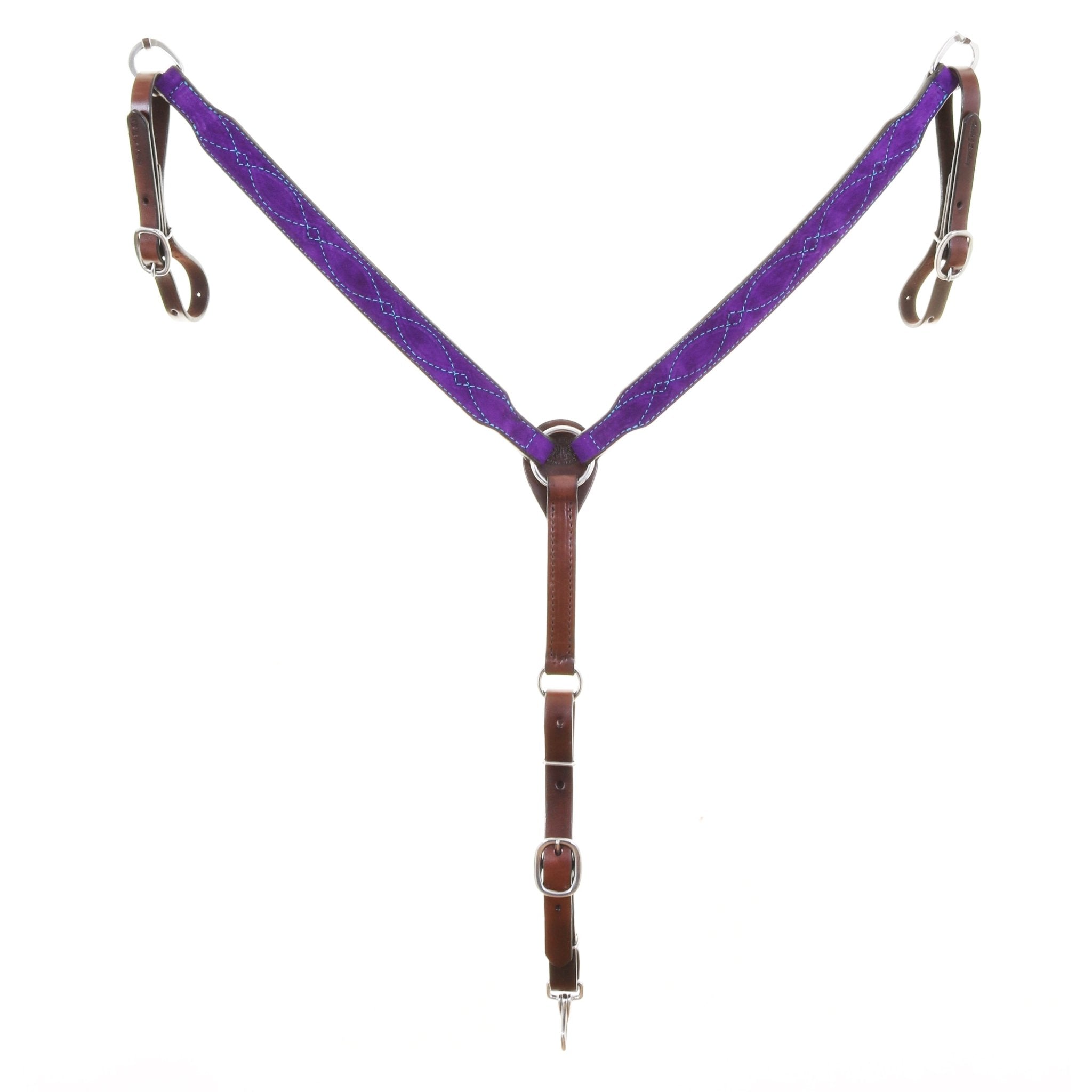 BC1168 - Purple Suede Breast Collar - Double J Saddlery