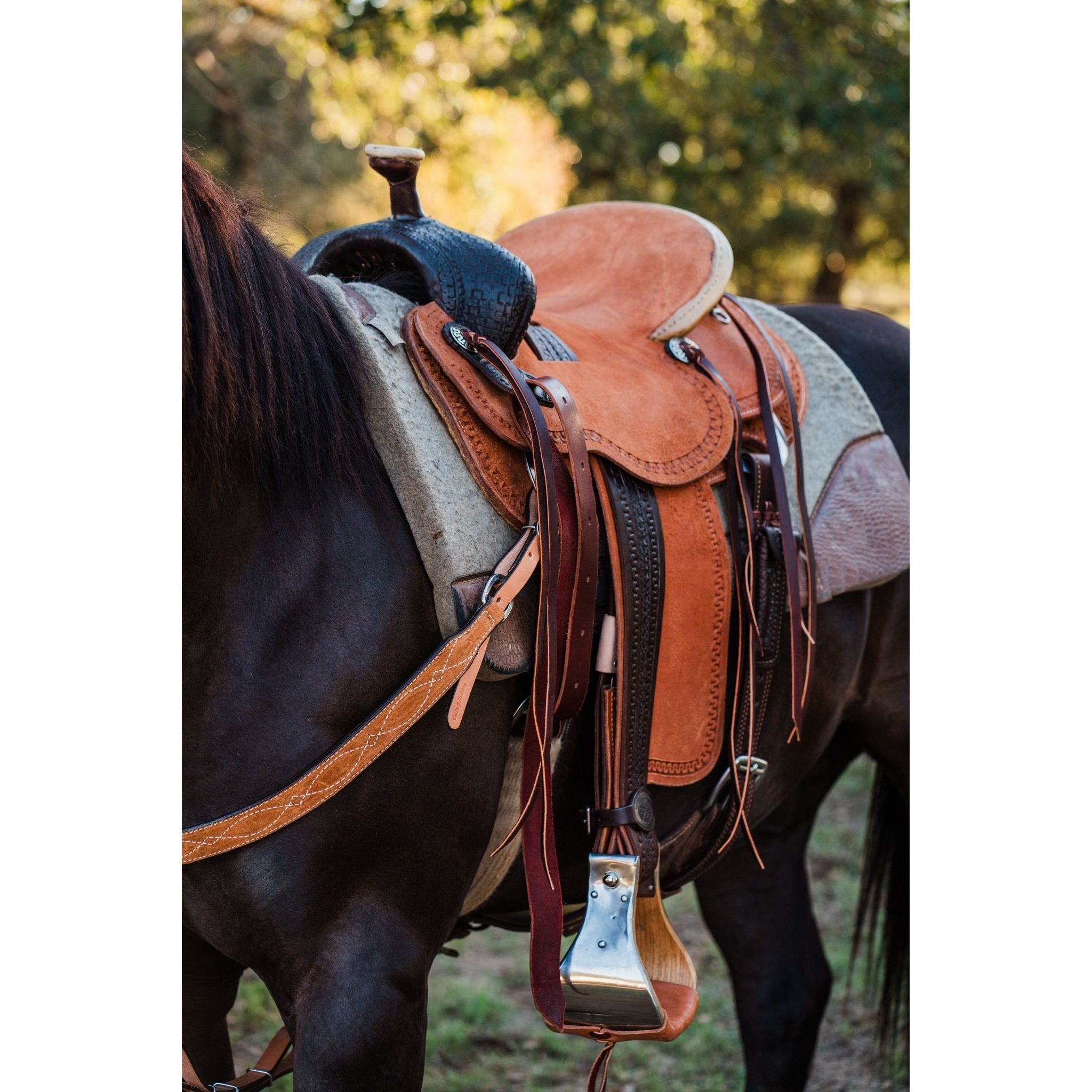 BC1176 - Toast Suede Breast Collar - Double J Saddlery