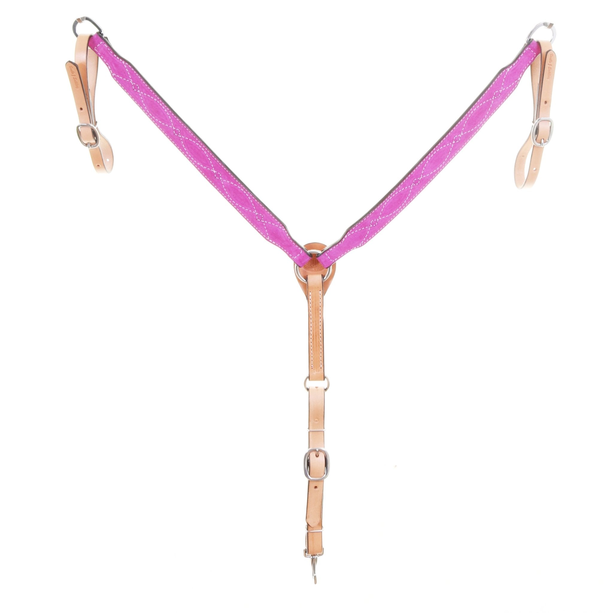 BC1177 - Hot Pink Suede Breast Collar - Double J Saddlery