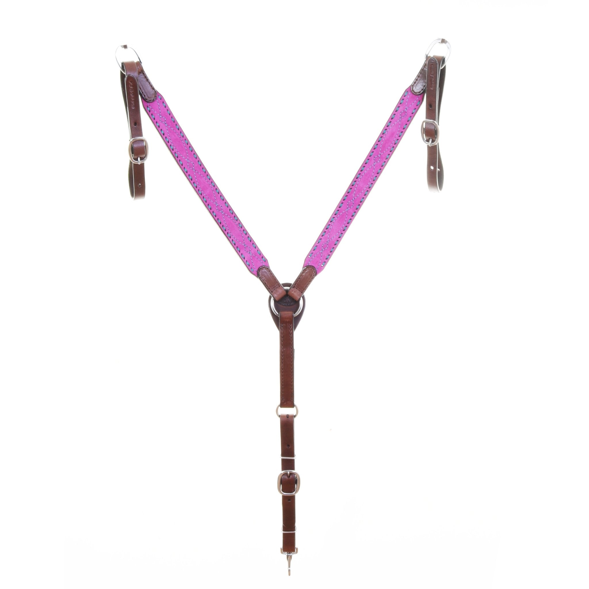 BC1178 - Hot Pink Suede Breast Collar - Double J Saddlery