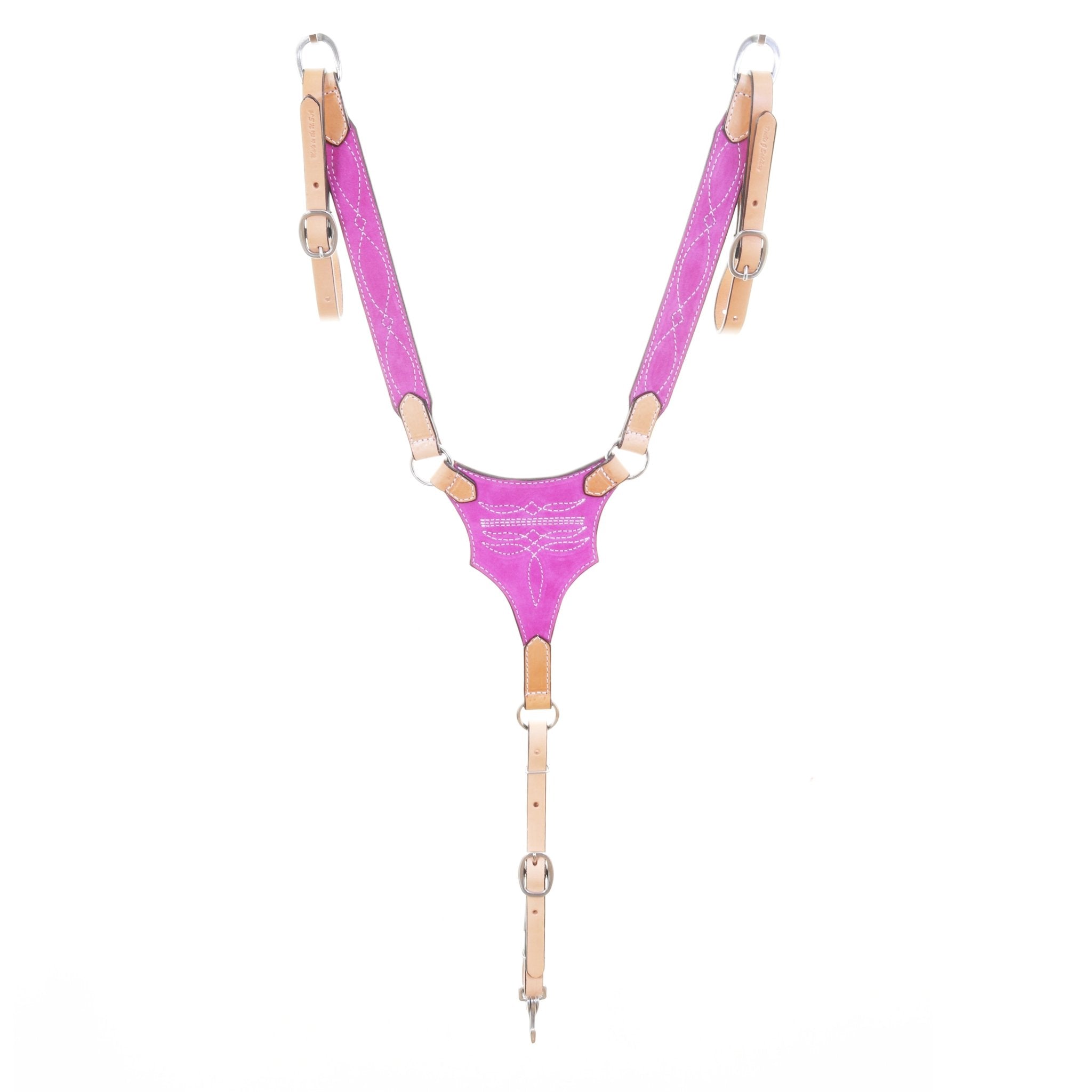 BC1185 - Hot Pink Suede Breast Collar - Double J Saddlery