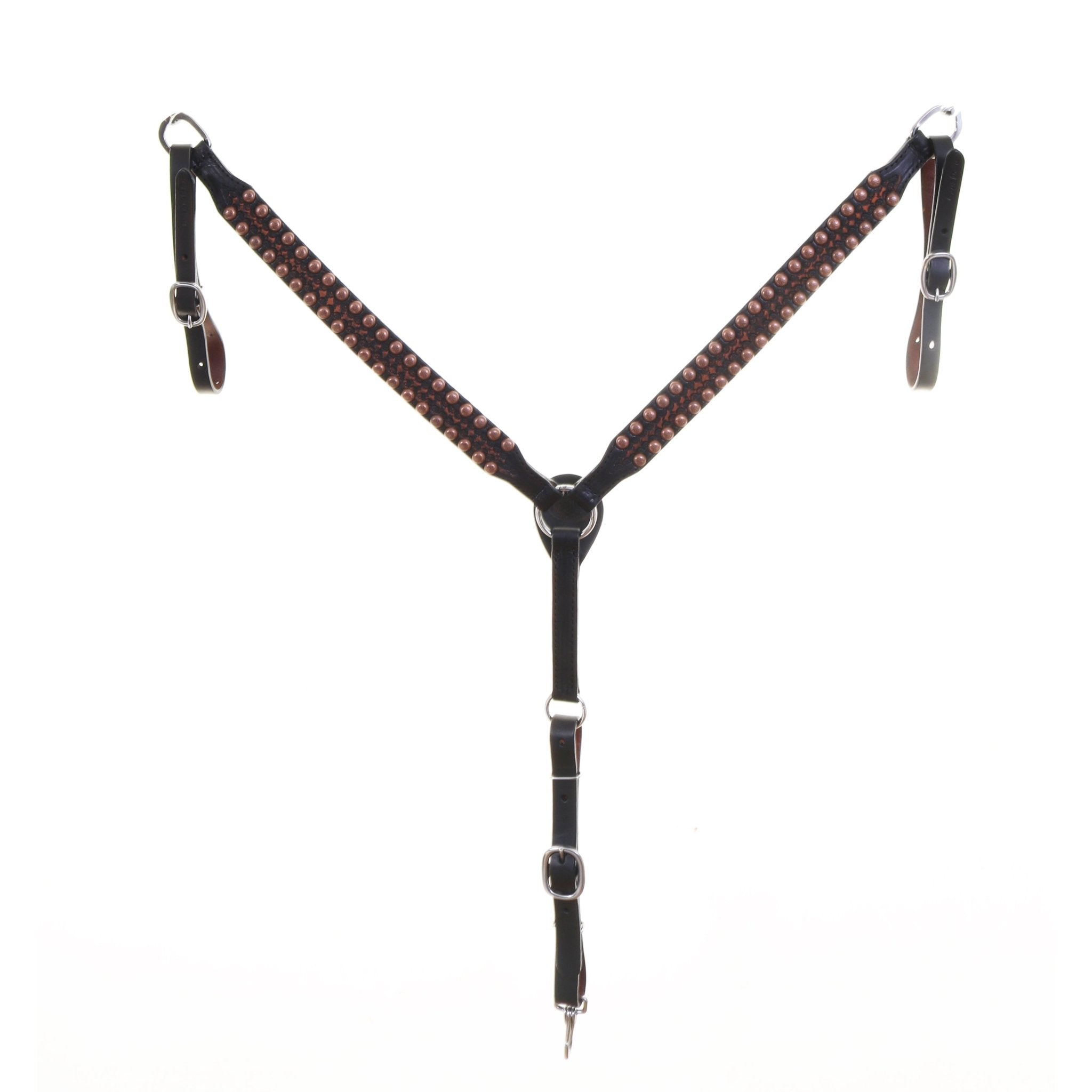 BC1193 - Chestnut Black Vintage Breast Collar - Double J Saddlery