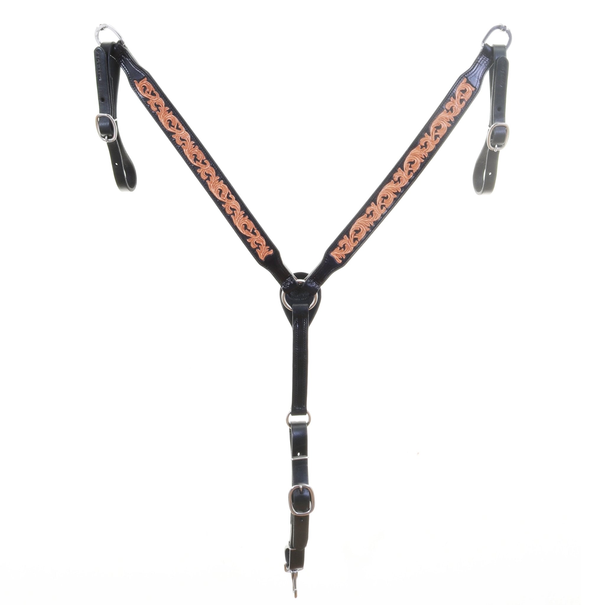 BC1198B - Fancy Sheridan Tooled Breast Collar - Double J Saddlery