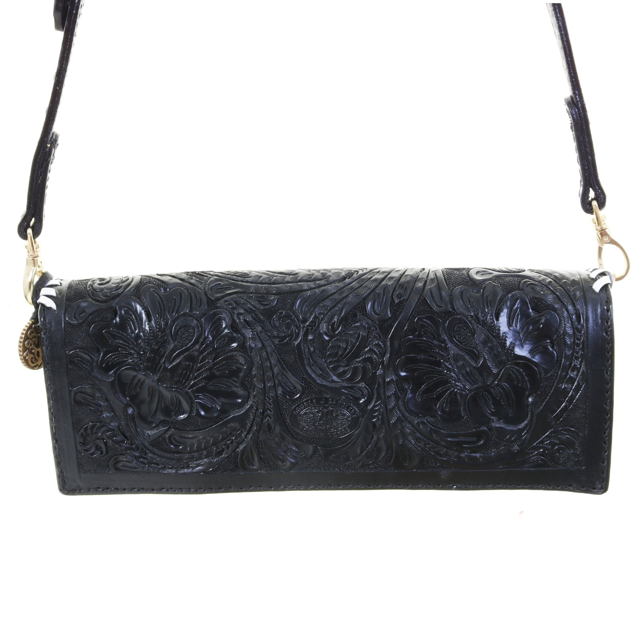 BCH57 - Black Poppy Buckle Clutch - Double J Saddlery