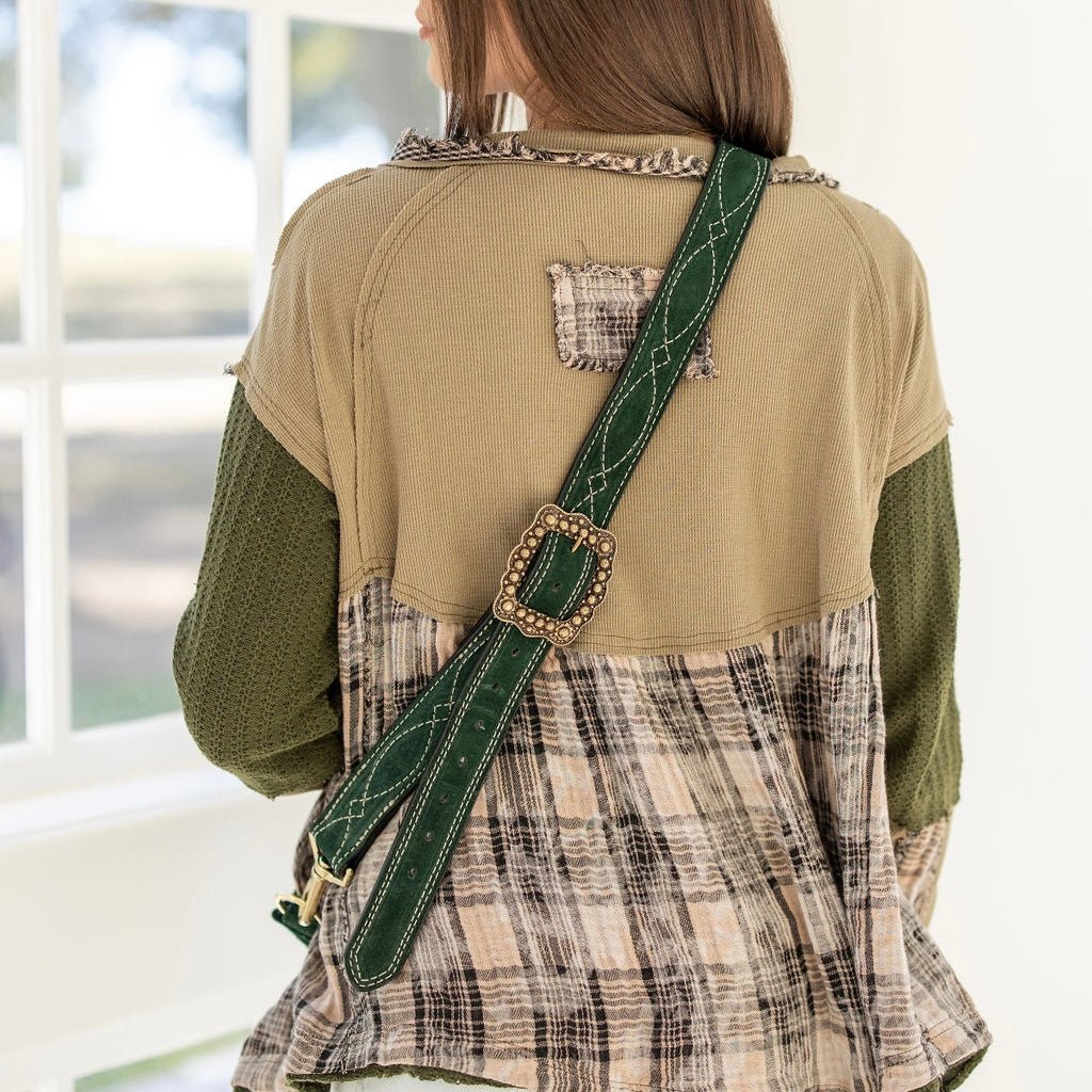 BUM11 - Forest Green Suede Bum Bag - Double J Saddlery