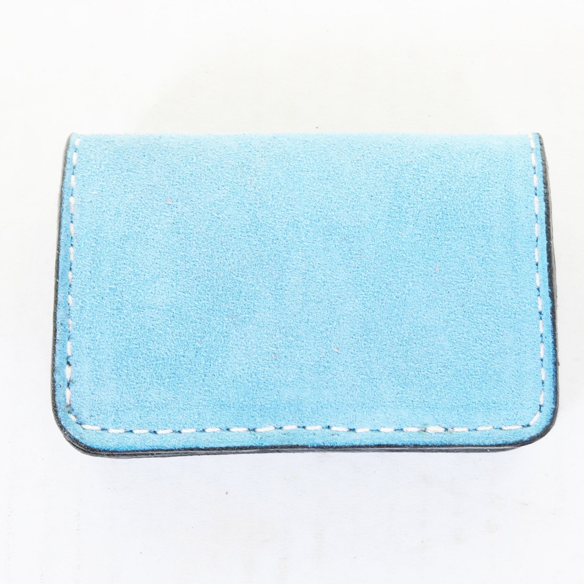 BUS111 - Baby Blue Suede Business Card Holder - Double J Saddlery
