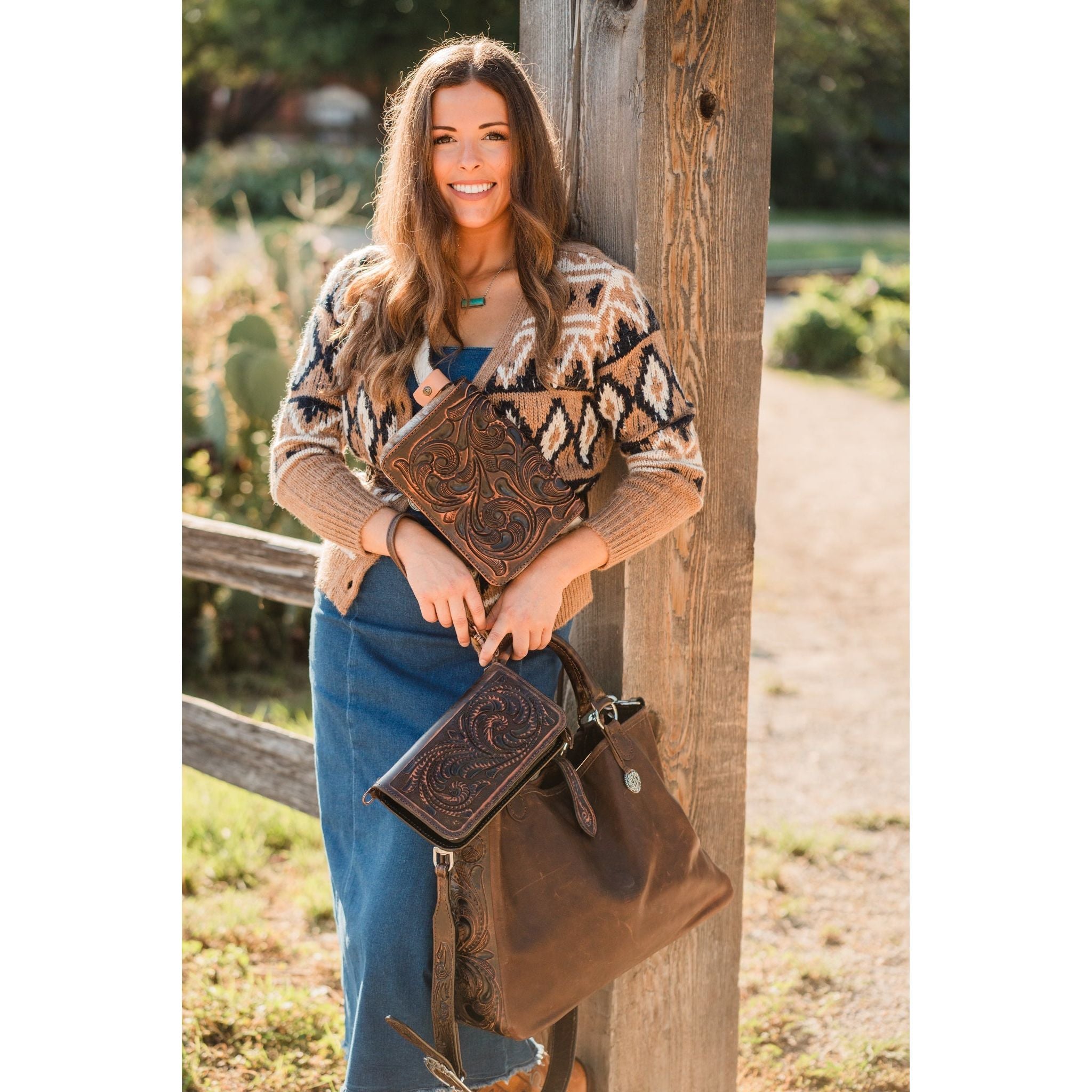CO230 - Brown Vintage Clutch Organizer - Double J Saddlery