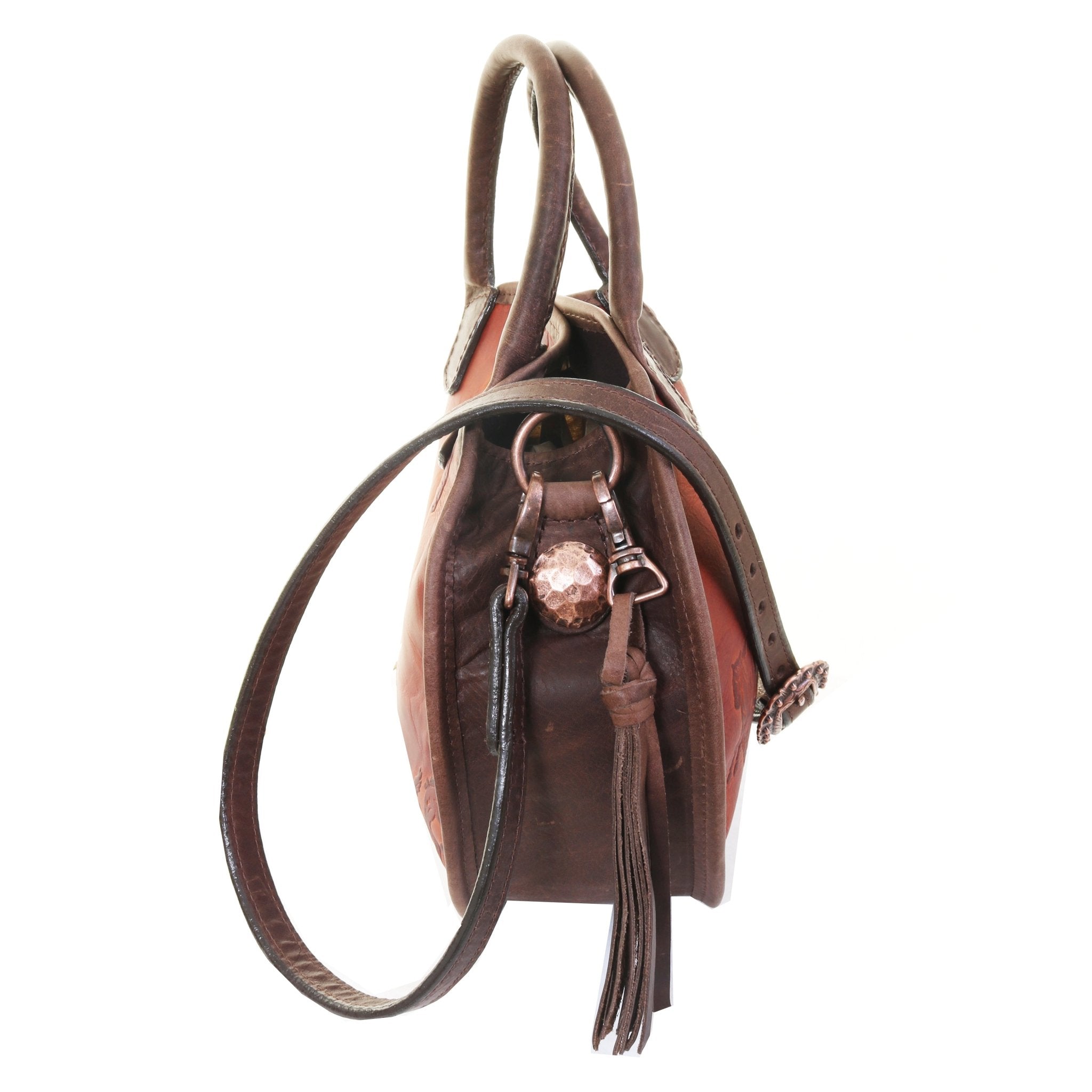 CRTL12 - Saddle Tan Wild Horses Circle Tote - Double J Saddlery