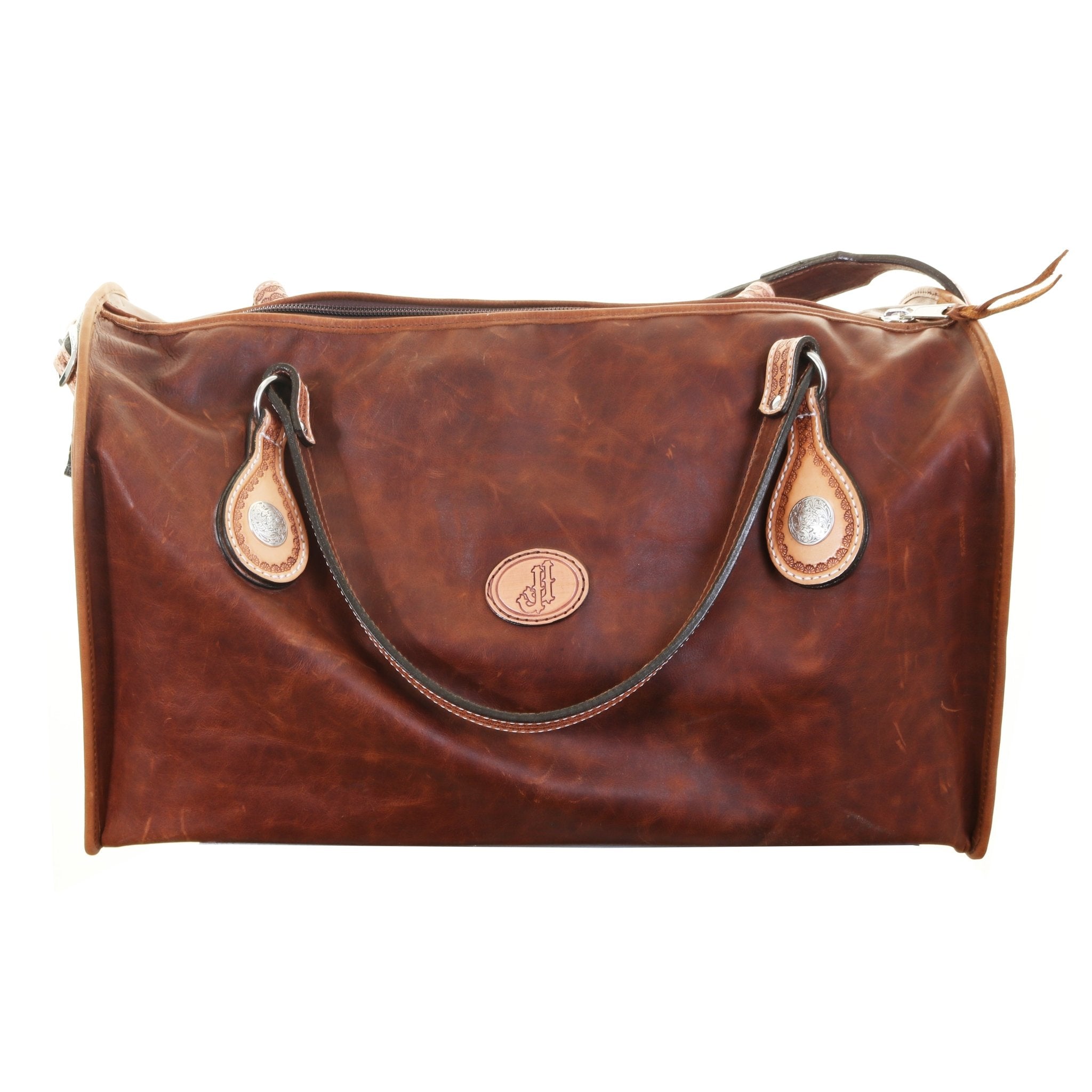 DUF13 - Tooled Leather Duffel Bag - Double J Saddlery