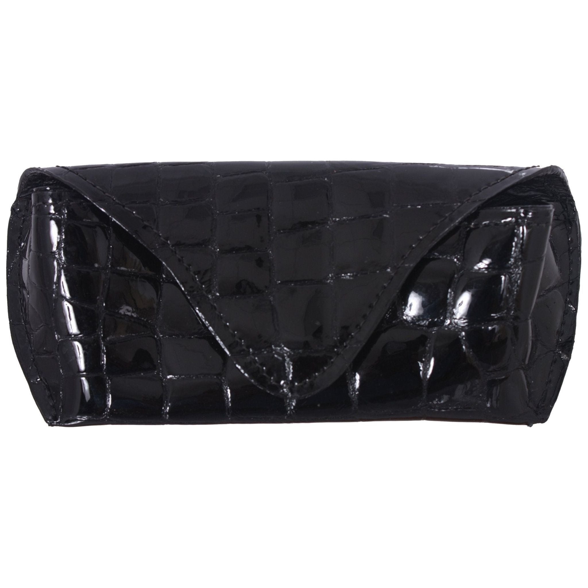 EGCS01 - Patent Black Gator Print Eye Glass Case - Double J Saddlery