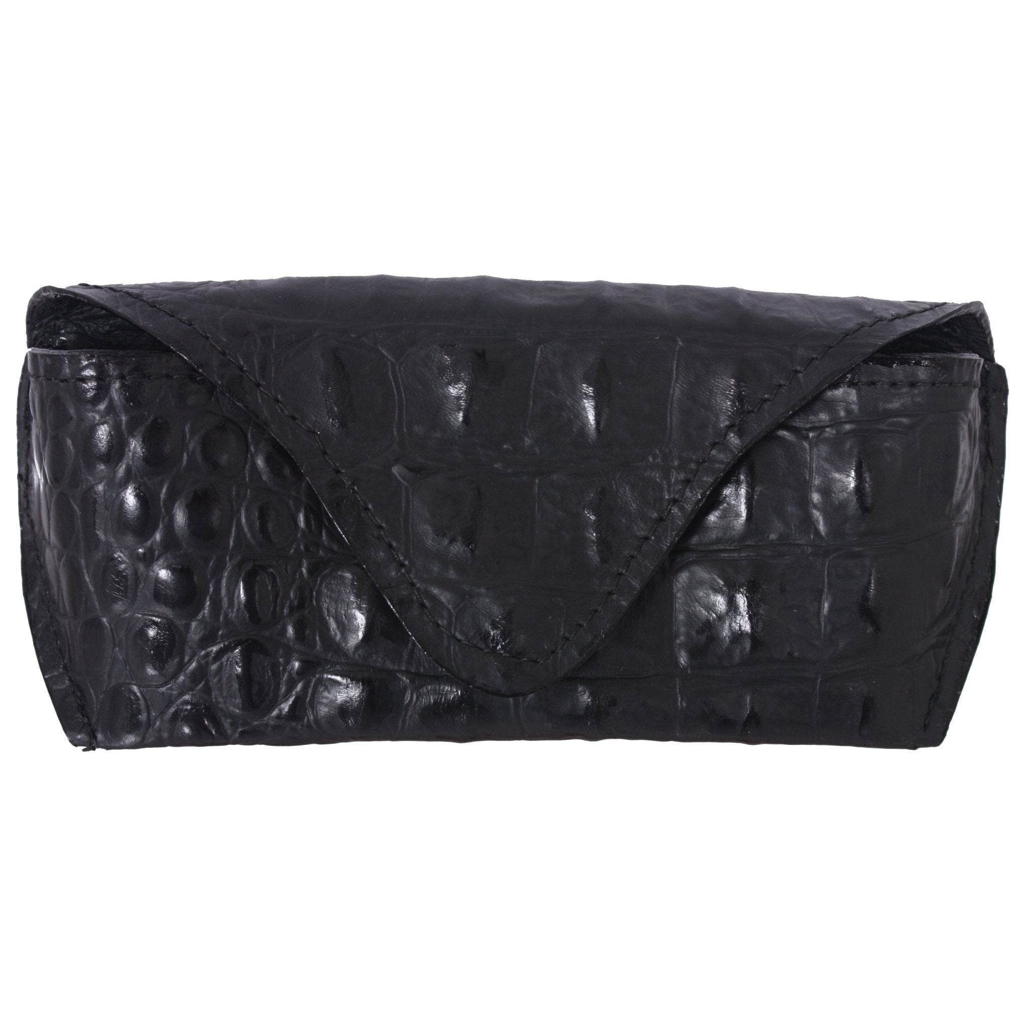 EGCS09 - Black Gator Print Eye Glass Case - Double J Saddlery