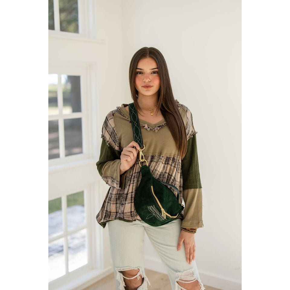 FS02 - Forest Green Suede Fanny Sling - Double J Saddlery