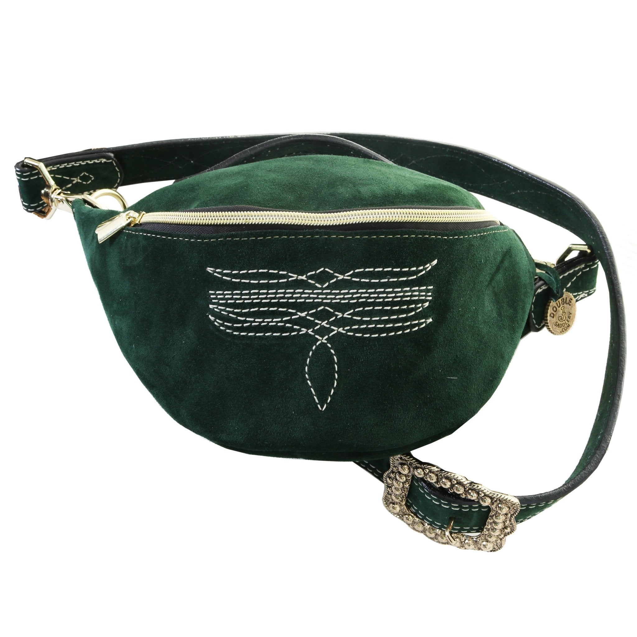FS02 - Forest Green Suede Fanny Sling - Double J Saddlery