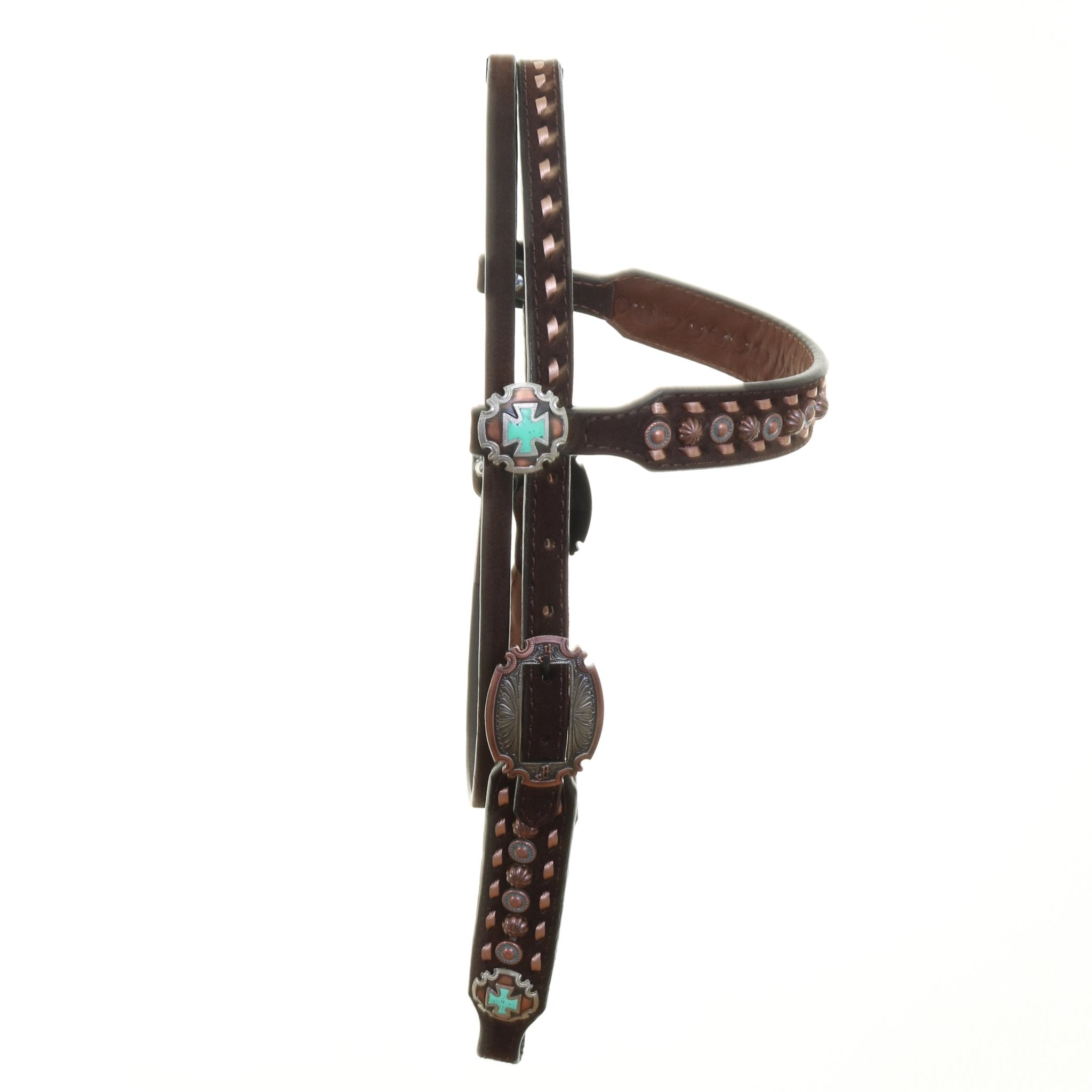 H1252A - Brown Roughout Browband Headstall - Double J Saddlery
