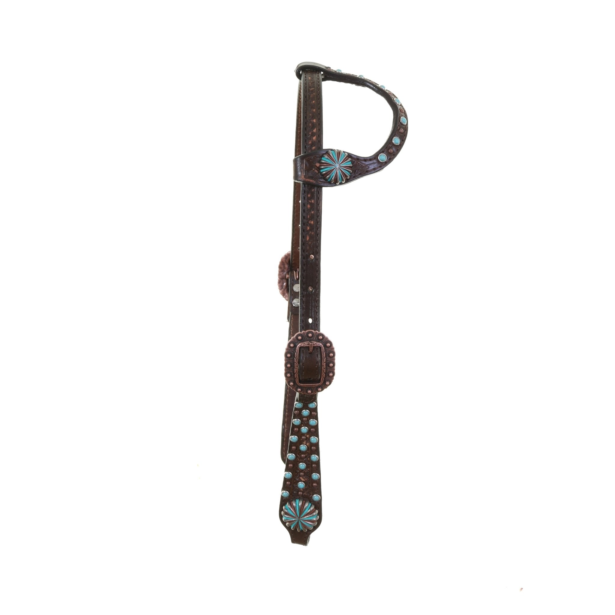 H1276 - Brown Vintage Single Ear Headstall - Double J Saddlery