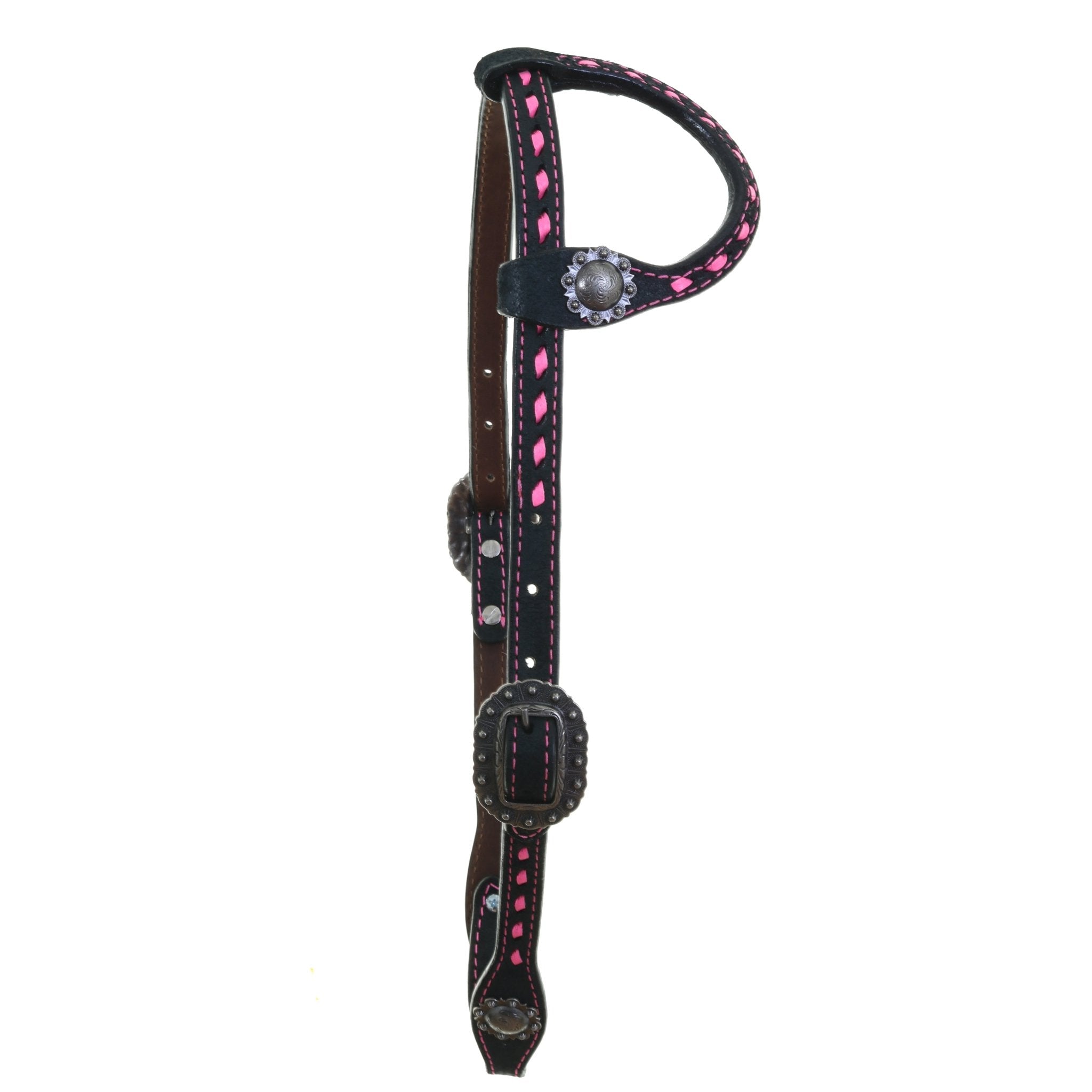 H1277 - Black Roughout Single Ear Headstall - Double J Saddlery