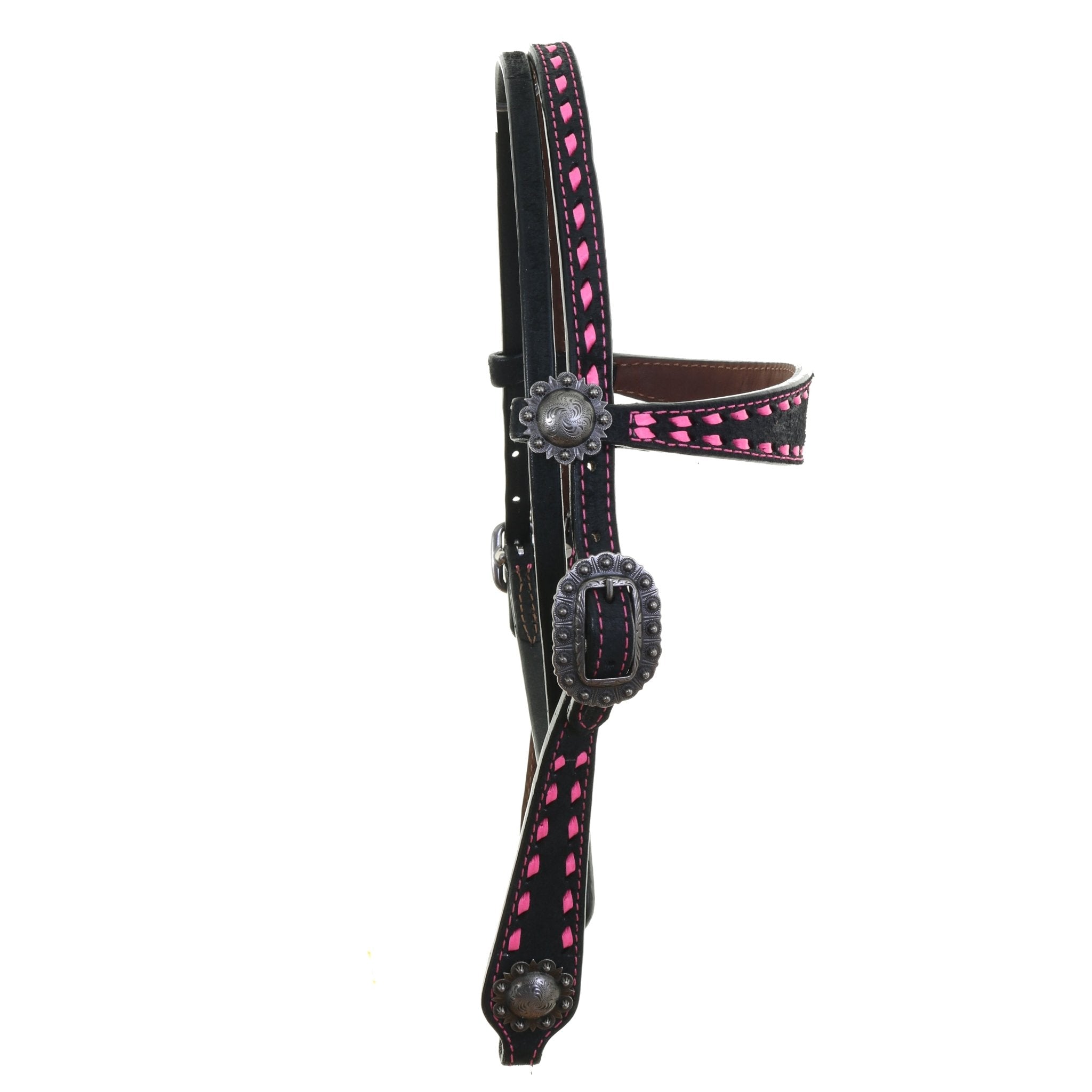 H1277A - Black Roughout Headstall - Double J Saddlery