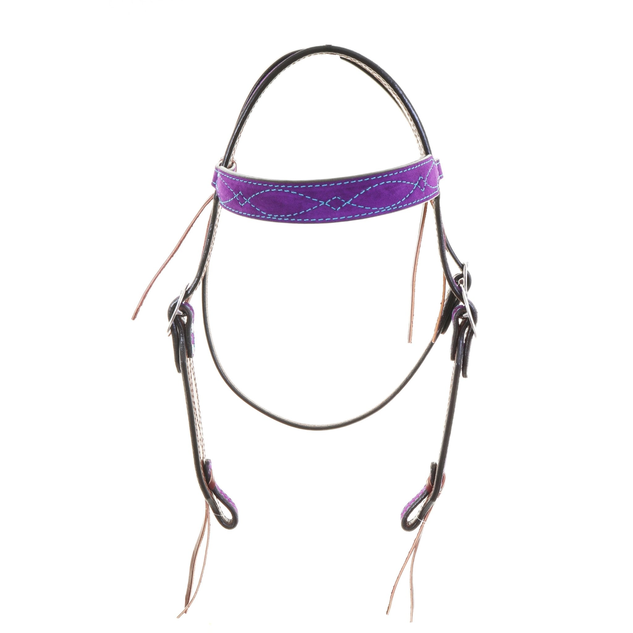 H1283 - Purple Suede Headstall - Double J Saddlery