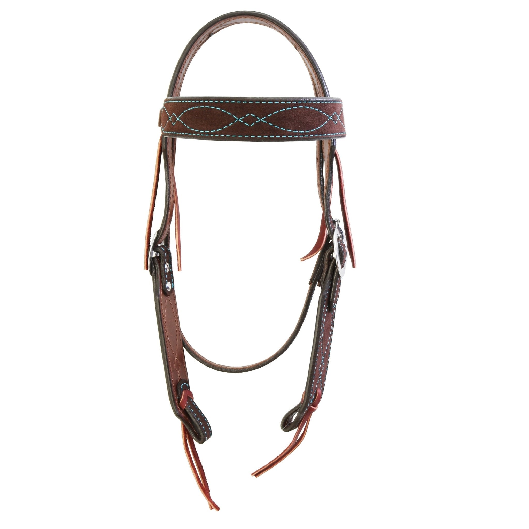 H1283BRT - Brown Suede Headstall - Double J Saddlery
