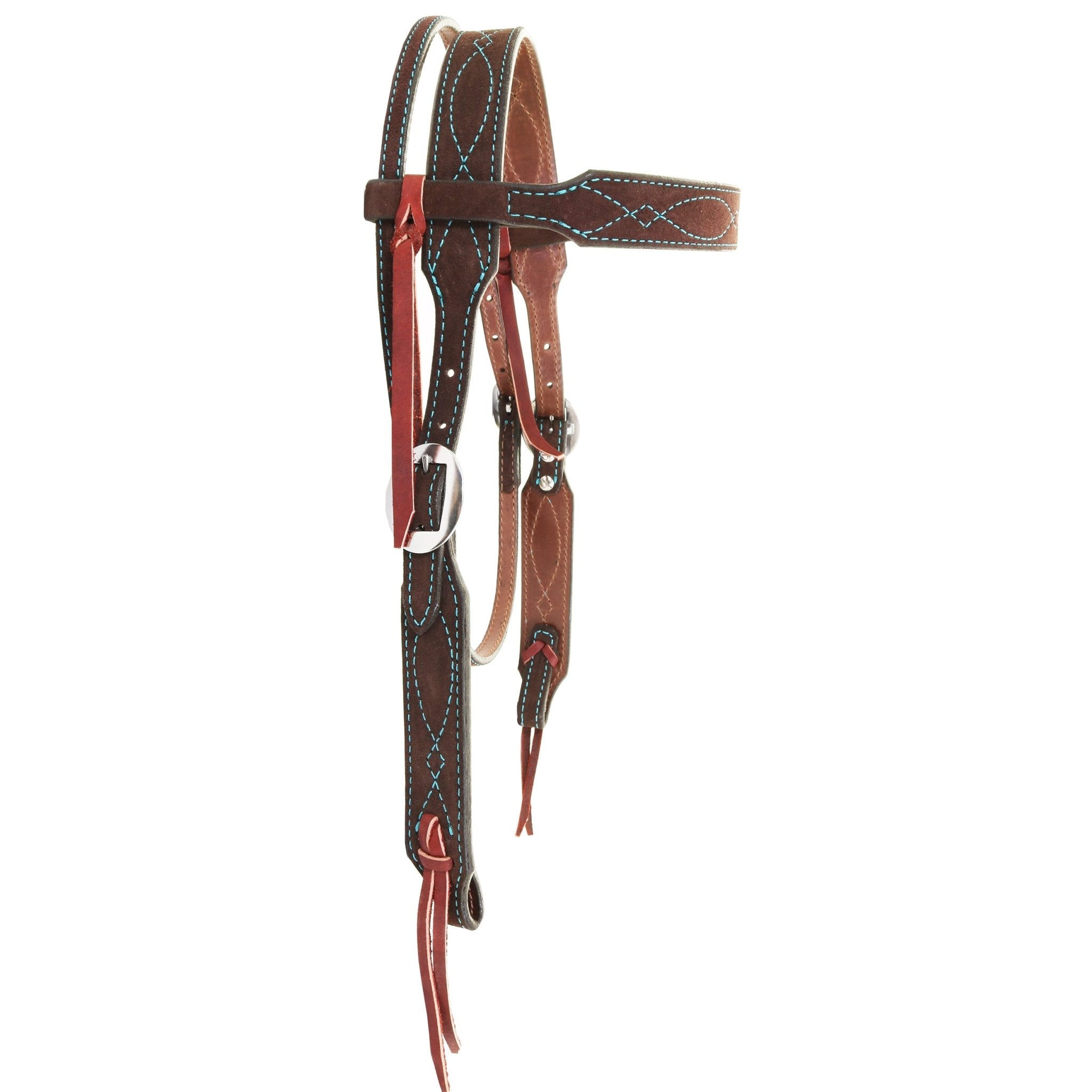 H1283BRT - Brown Suede Headstall - Double J Saddlery