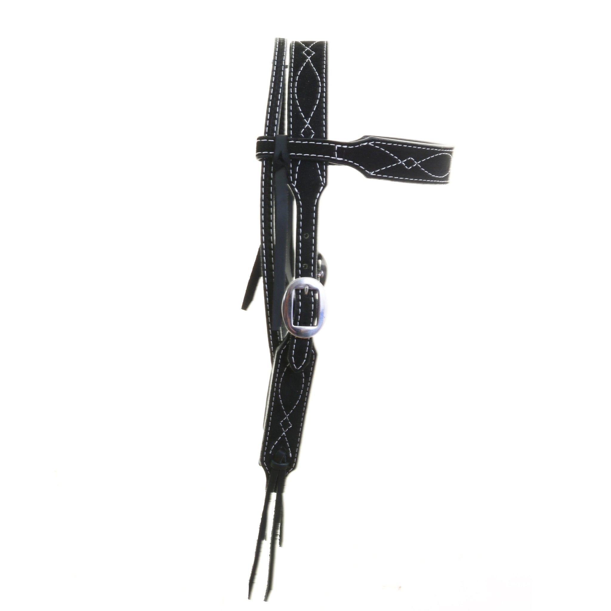 H1283BW - Black Suede Headstall - Double J Saddlery
