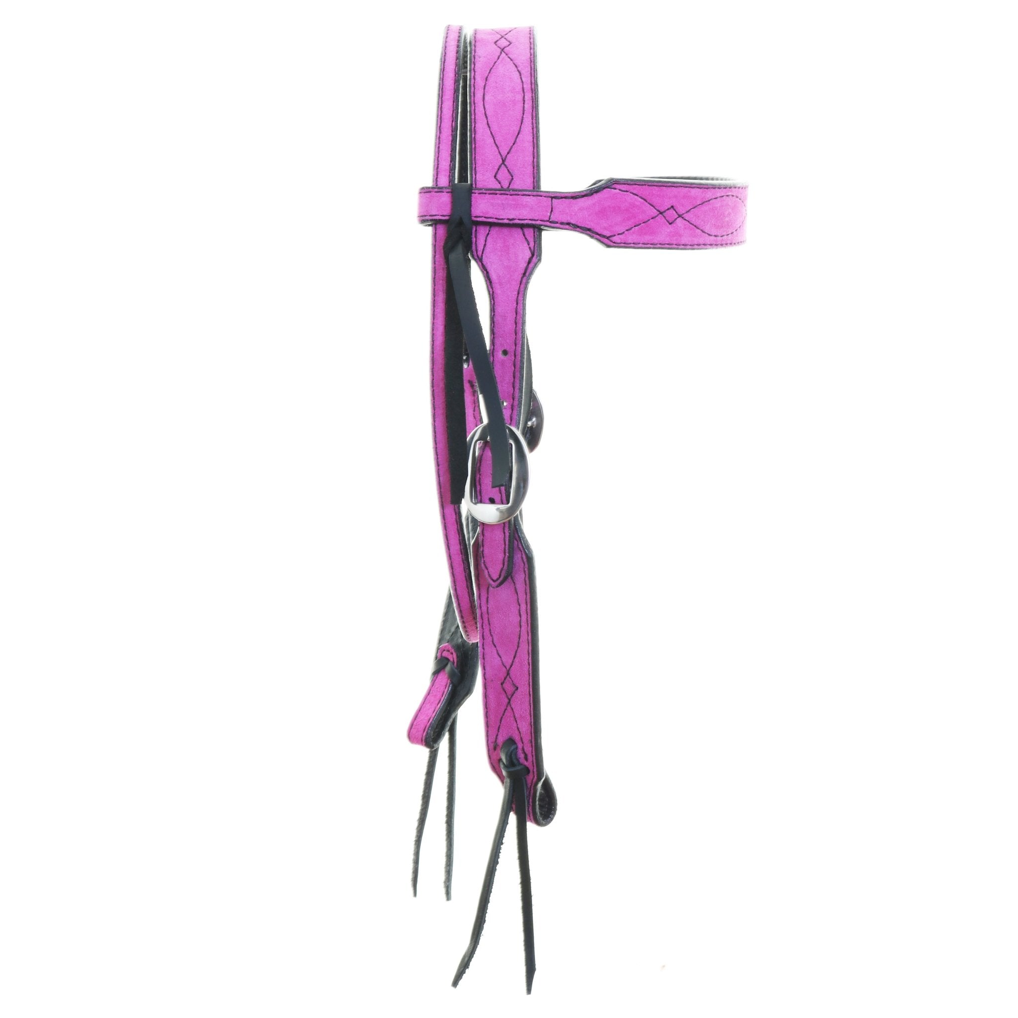 H1283HPB - Hot Pink Suede Headstall - Double J Saddlery